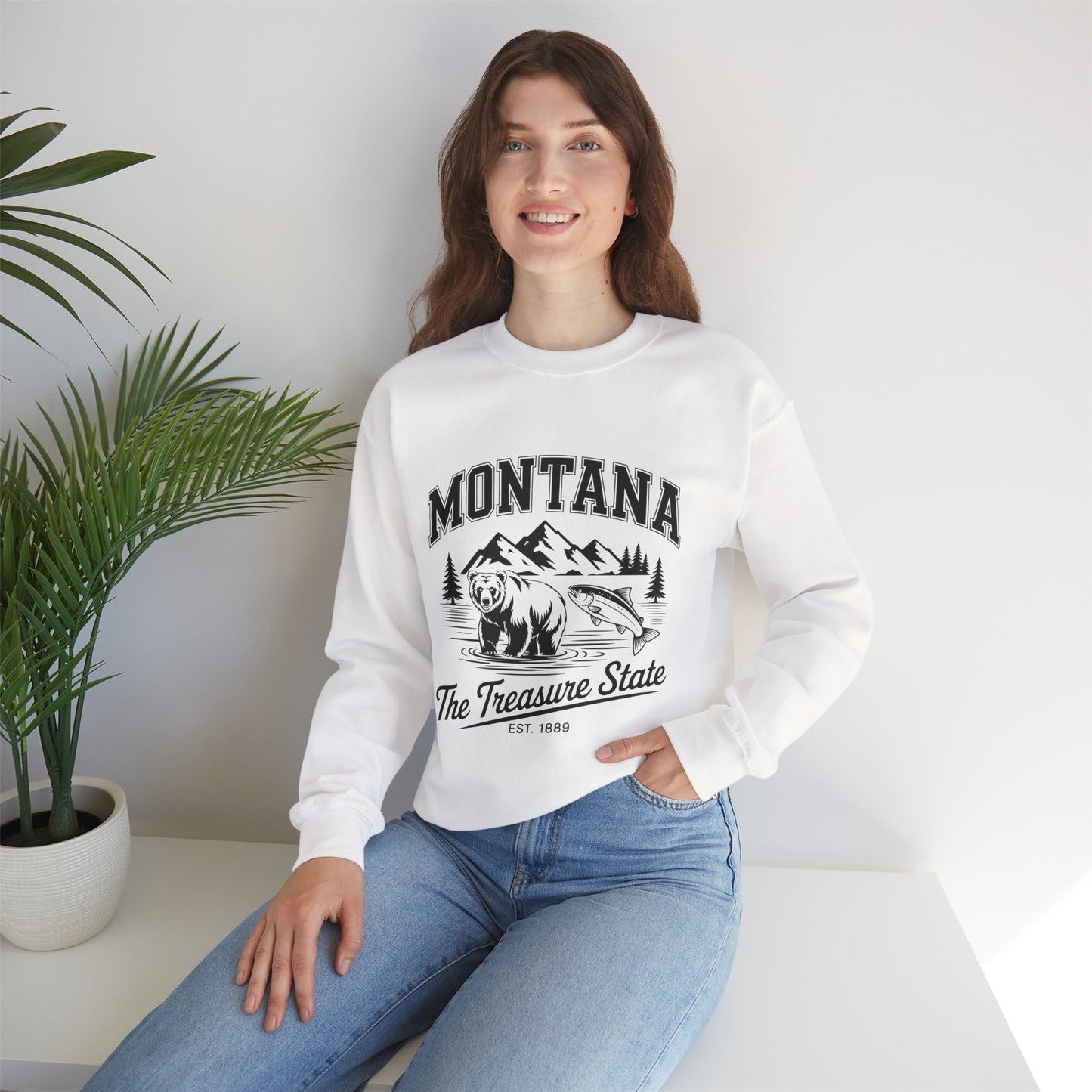 Montana Adventure Crewneck Sweatshirt, Cozy Graphic Sweatshirt, Gift for Nature Lovers, Casual Outfit, Perfect for Fall and Winter