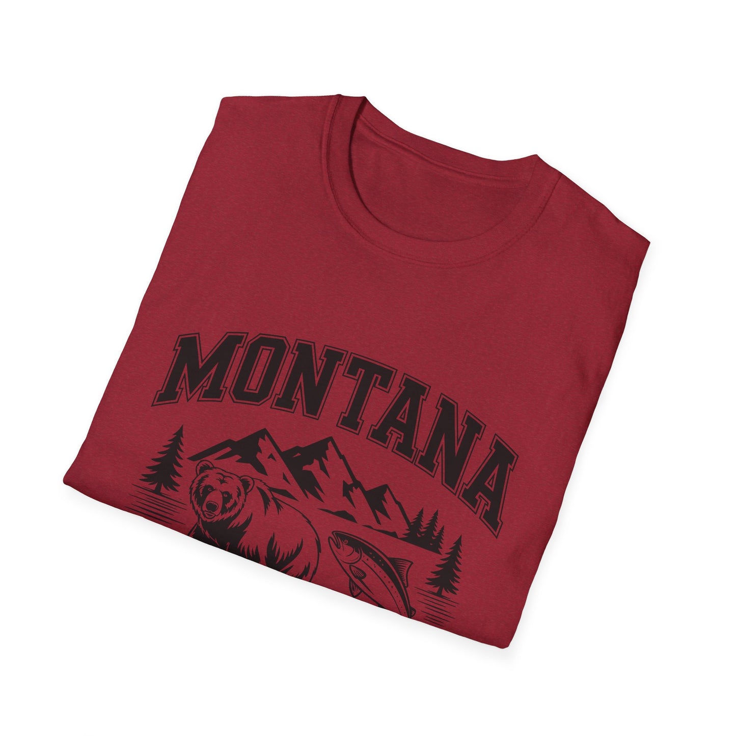 Montana Bear Graphic T-Shirt | Unisex Souvenir Tee for Nature Lovers | Perfect for Travel, Birthdays, Holidays, Outdoor Adventures