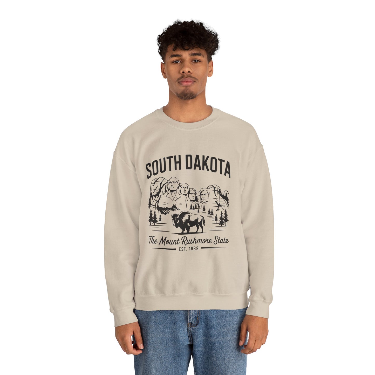 South Dakota Vintage Crewneck Sweatshirt | Mount Rushmore State Apparel, Unisex Pullover, Travel Souvenir, Casual Outfit, Gift for Him/Her