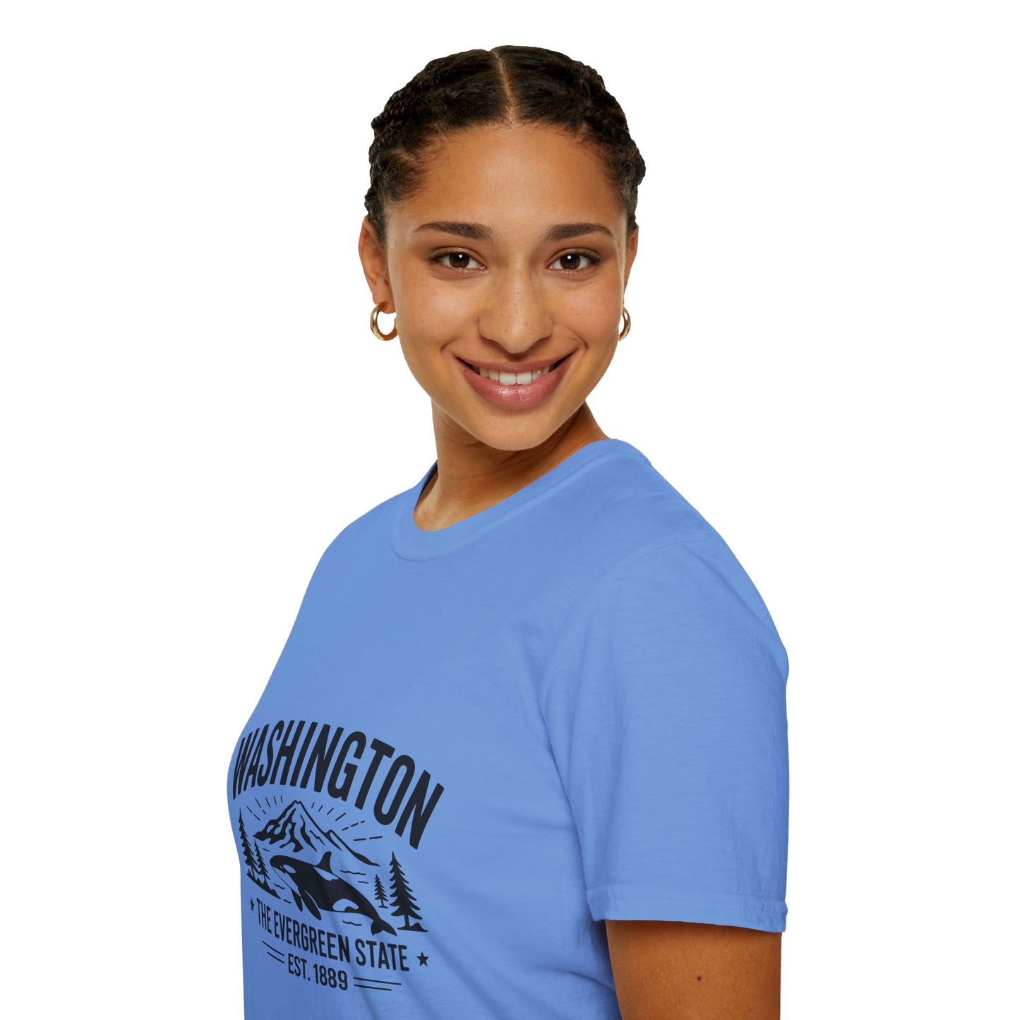 Washington State Unisex Softstyle T-Shirt, Evergreen State Tee, Vintage Graphic Shirt, Travel Souvenir, Gift for Nature Lovers