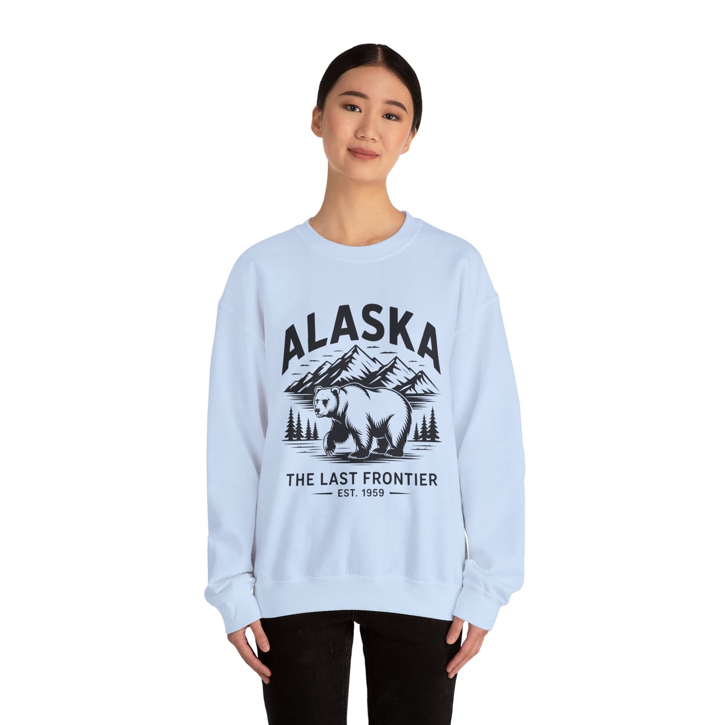 Alaska Bear Crewneck Sweatshirt - Cozy Unisex Pullover, Perfect for Outdoor Lovers, Holiday Gift, Adventure Wear, Travel Sweatshirt