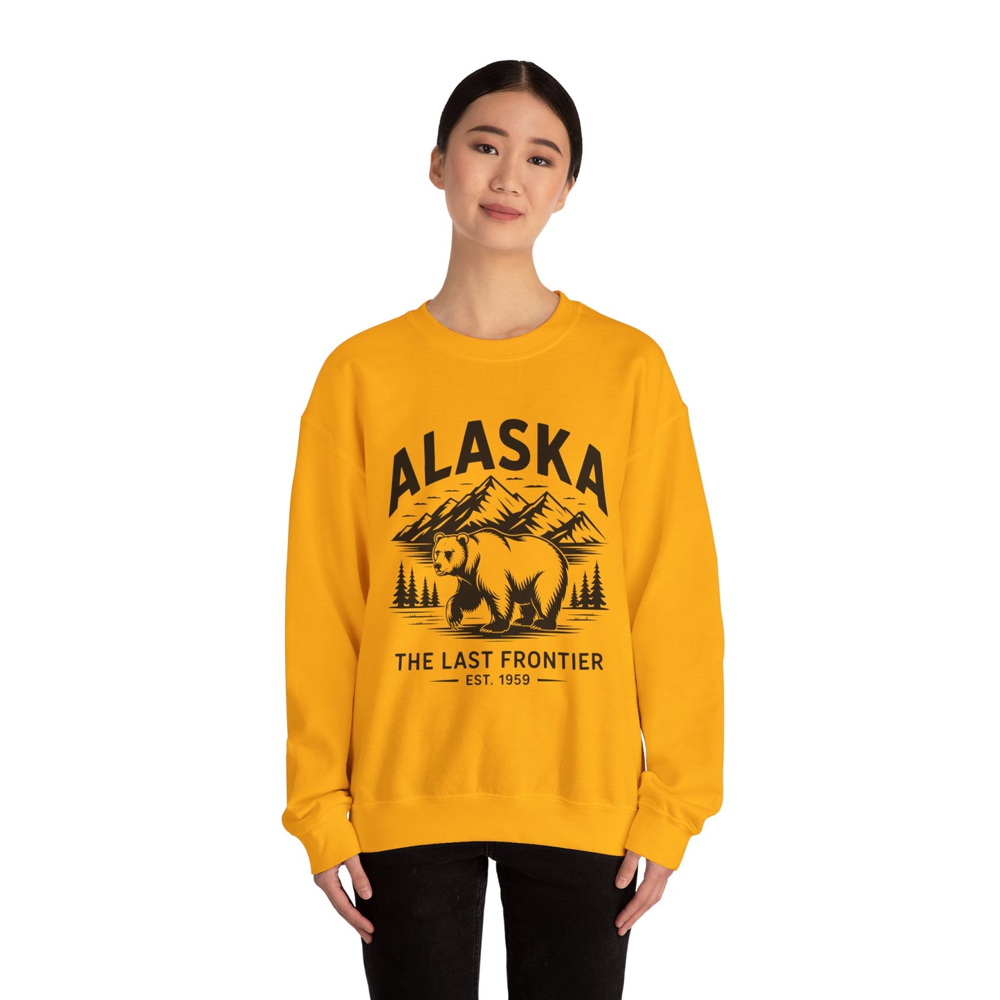 Alaska Bear Crewneck Sweatshirt - Cozy Unisex Pullover, Perfect for Outdoor Lovers, Holiday Gift, Adventure Wear, Travel Sweatshirt