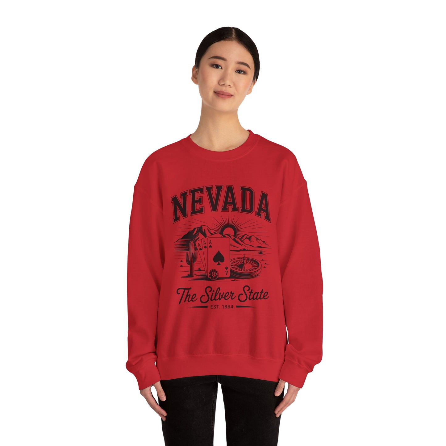 Nevada Graphic Crewneck Sweatshirt, Vintage Style Apparel, Unisex Sweater, Nevada Souvenir, Perfect for Travelers, Gift for Him/Her