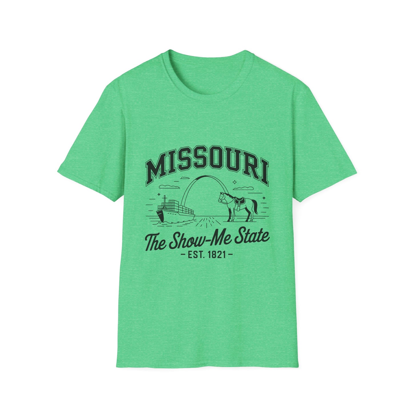 Missouri The Show-Me State T-Shirt, Unisex Softstyle Tee, Missouri Pride Shirt, Gift for Locals, Casual Wear, Travel Souvenir