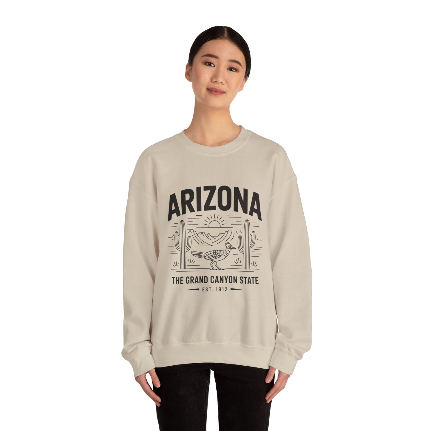 Arizona Crewneck Sweatshirt | Vintage State Apparel, Gift for Travelers, Southwest Style, Unisex Fashion, Cozy Outfit