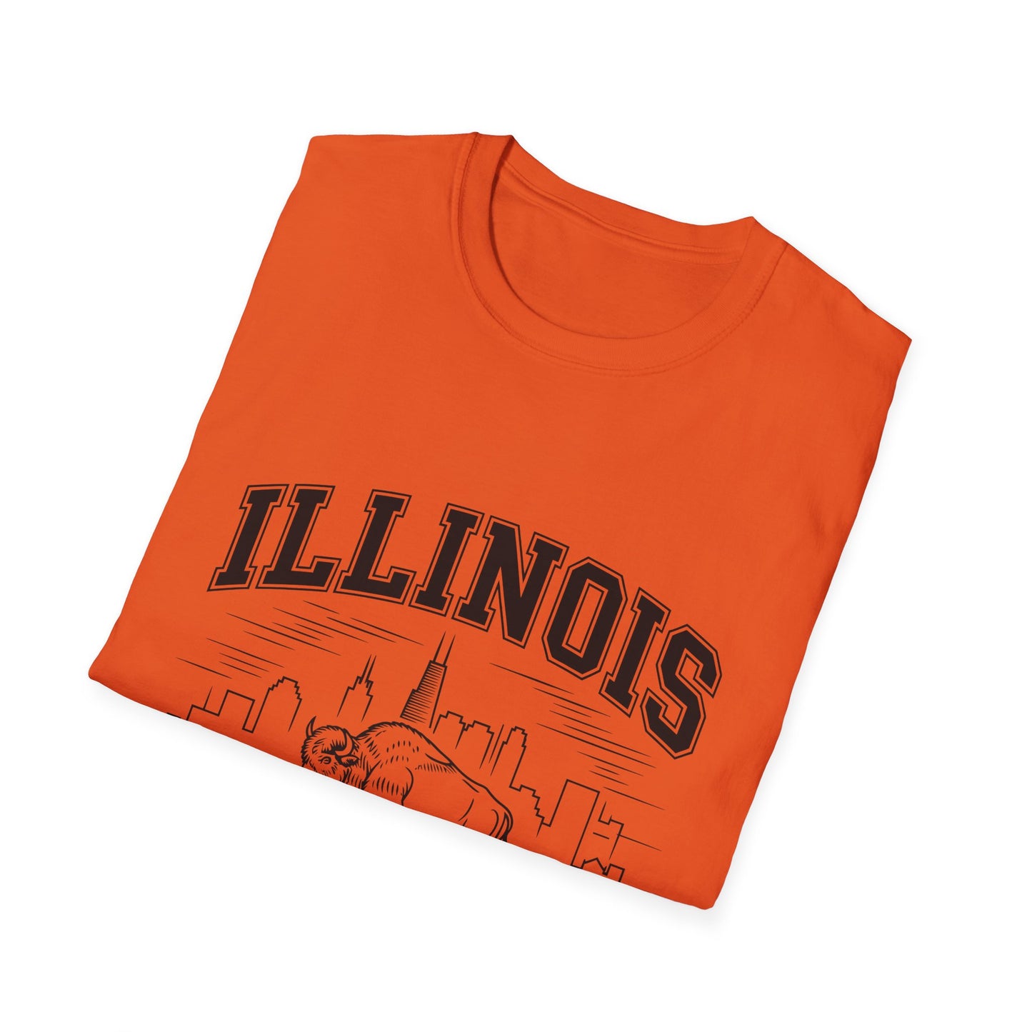 Illinois Prairie State Unisex Softstyle T-Shirt, Casual Tee, Illinois Gift, Home State Pride, Travel Souvenir, Festival Wear