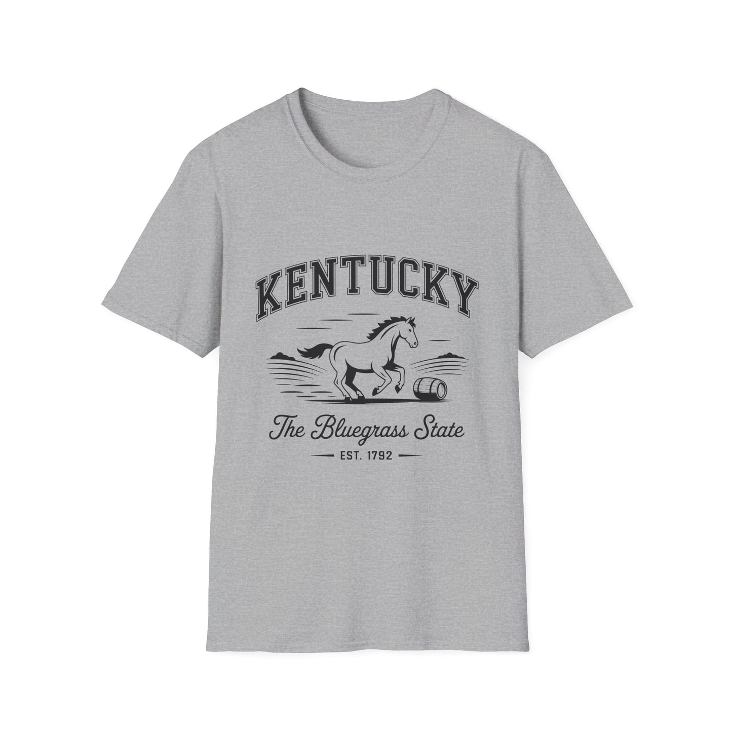 Kentucky Bluegrass State Unisex Softstyle T-Shirt, Casual Tee, Souvenir Apparel, Gift for Travelers, Vintage Graphic Tee