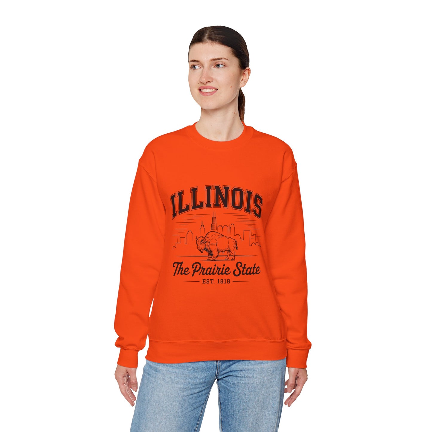 Illinois Crewneck Sweatshirt, Cozy Unisex Apparel, Prairie State Fashion, Gift for Illinois Lovers, Casual Everyday Wear