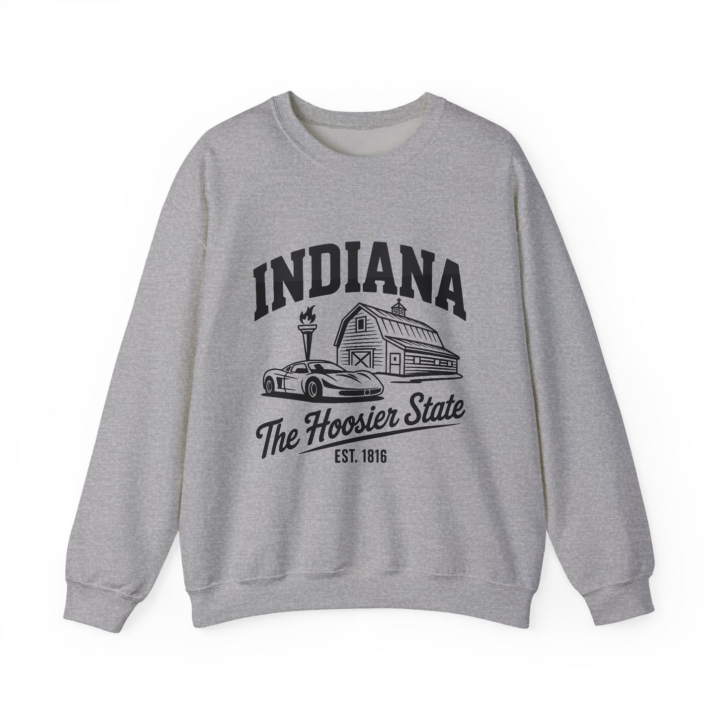 Indiana Unisex Heavy Blend Crewneck Sweatshirt | Cozy State Pride Apparel, Gift for Hoosiers, Casual Wear, Home Comfort