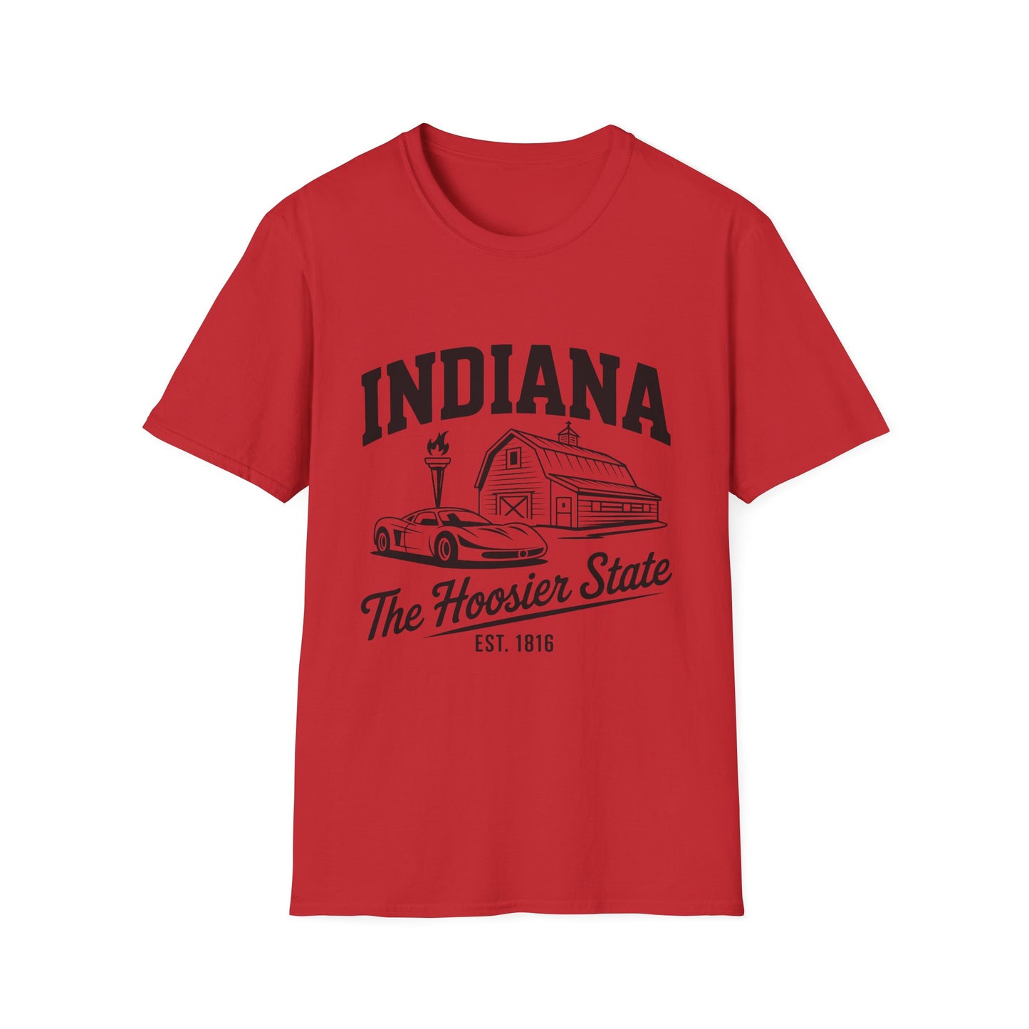 Indiana Hoosier State T-Shirt, Unisex Graphic Tee, Soft Cotton Shirt for Indiana Fans, Vintage Style Apparel, Great for Gifts