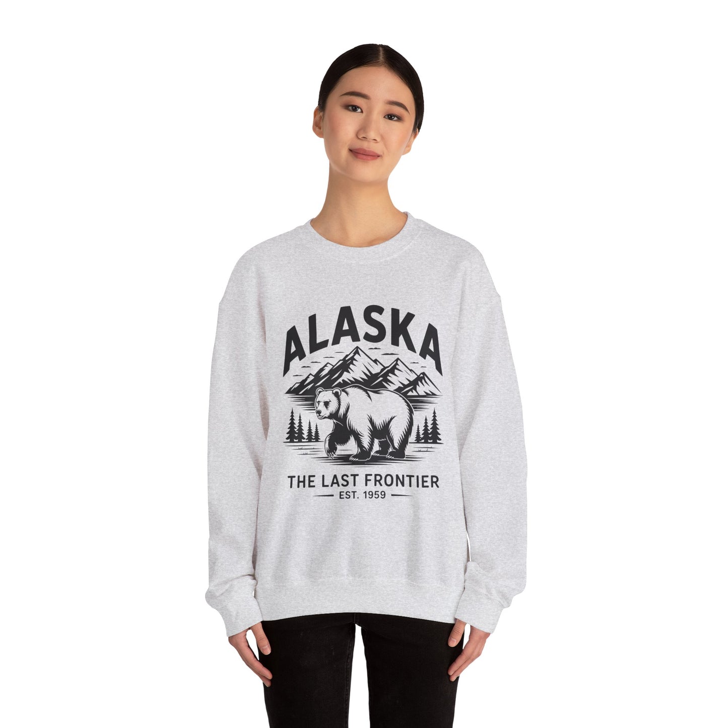 Alaska Bear Crewneck Sweatshirt - Cozy Unisex Pullover, Perfect for Outdoor Lovers, Holiday Gift, Adventure Wear, Travel Sweatshirt