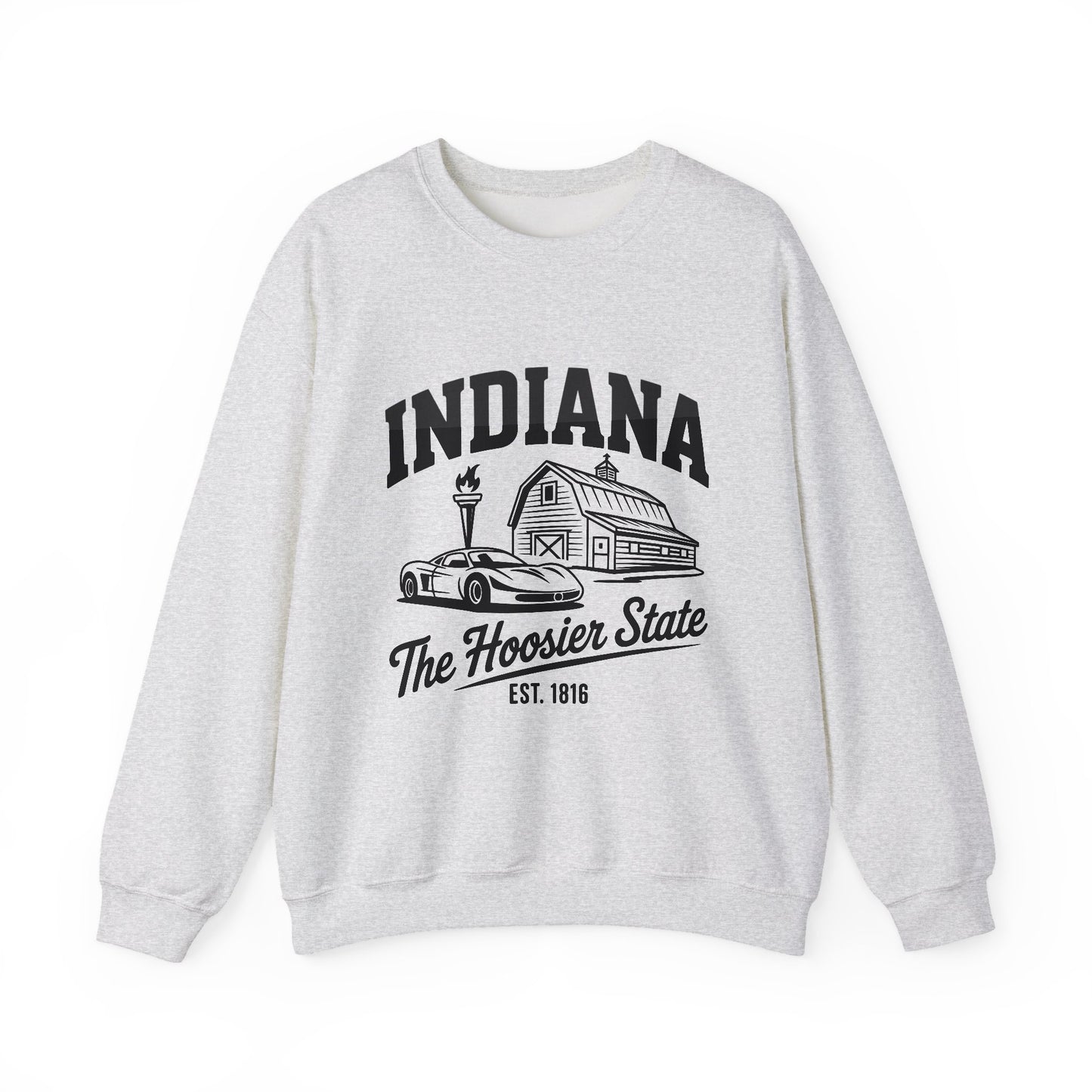 Indiana Unisex Heavy Blend Crewneck Sweatshirt | Cozy State Pride Apparel, Gift for Hoosiers, Casual Wear, Home Comfort