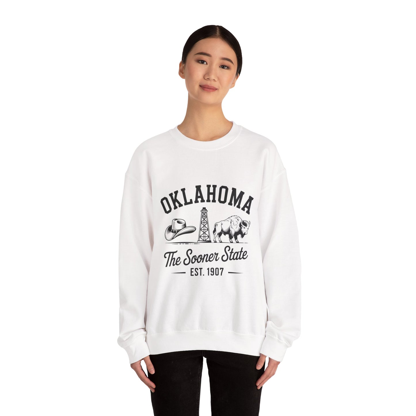 Oklahoma The Sooner State Sweatshirt, Cozy Crewneck for Casual Outfits, College Apparel, Gift for Oklahomans, Perfect for All Seasons