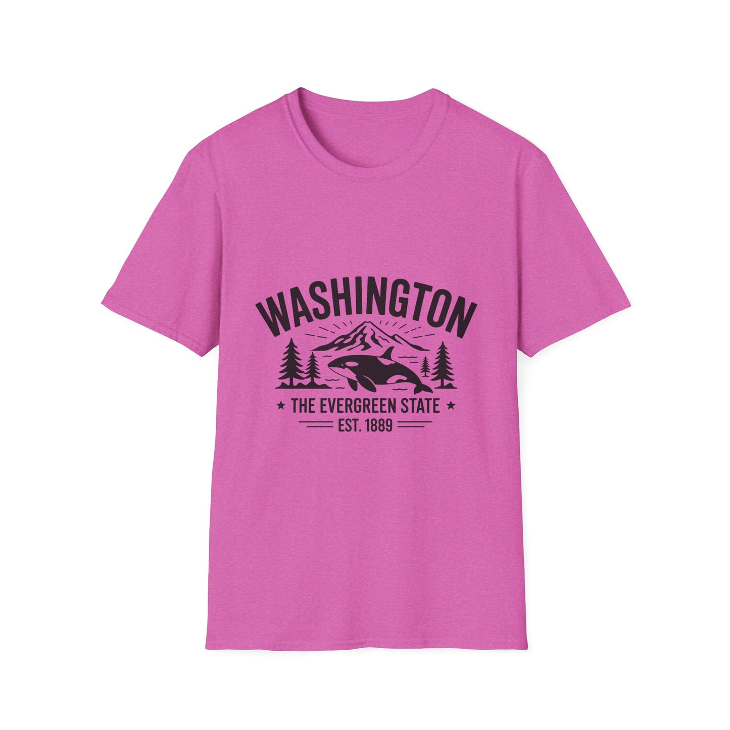 Washington State Unisex Softstyle T-Shirt, Evergreen State Tee, Vintage Graphic Shirt, Travel Souvenir, Gift for Nature Lovers