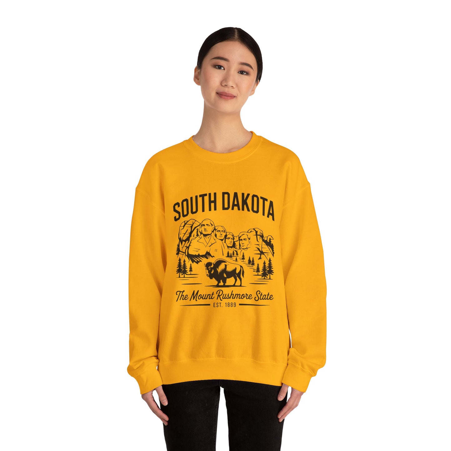 South Dakota Vintage Crewneck Sweatshirt | Mount Rushmore State Apparel, Unisex Pullover, Travel Souvenir, Casual Outfit, Gift for Him/Her