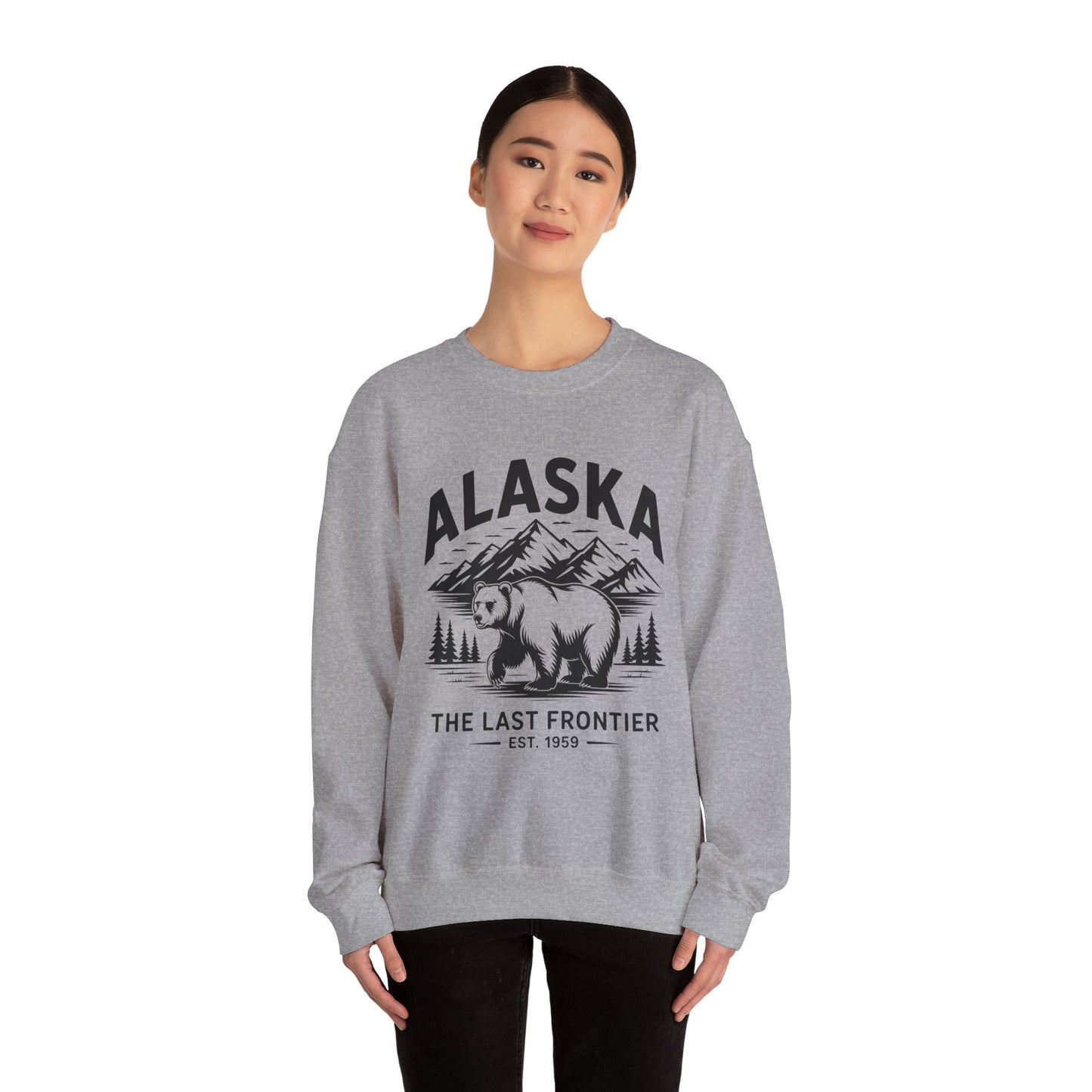Alaska Bear Crewneck Sweatshirt - Cozy Unisex Pullover, Perfect for Outdoor Lovers, Holiday Gift, Adventure Wear, Travel Sweatshirt