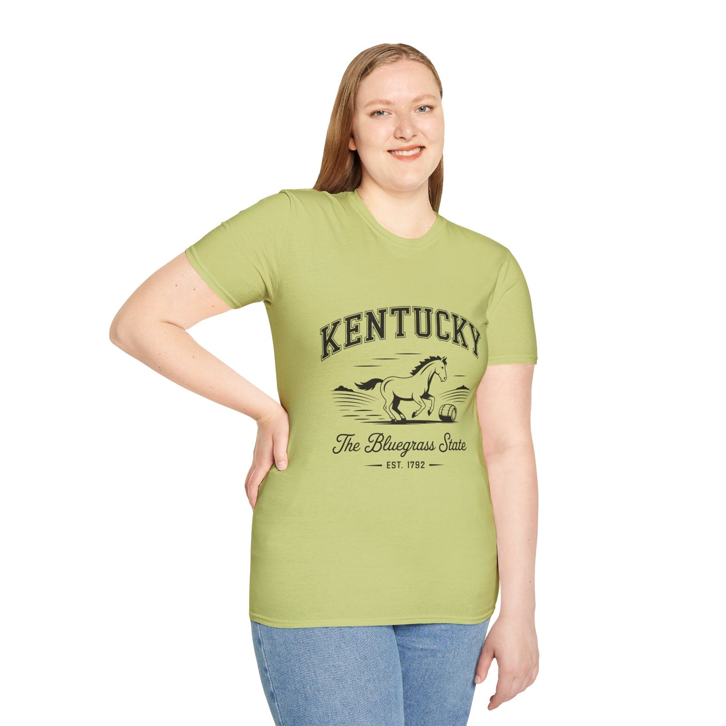 Kentucky Bluegrass State Unisex Softstyle T-Shirt, Casual Tee, Souvenir Apparel, Gift for Travelers, Vintage Graphic Tee