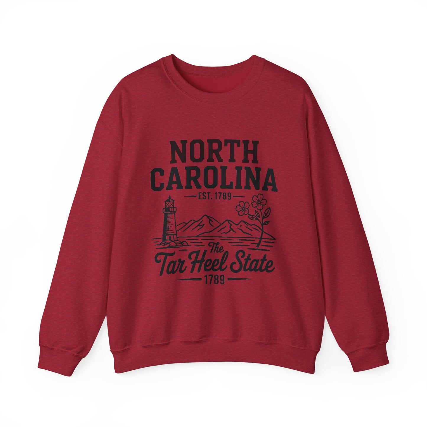 North Carolina Heavy Blend Sweatshirt, Cozy State Pride Crewneck, Unique Gift for Southerners, Perfect for Travel and Outdoors, Celebrate NC