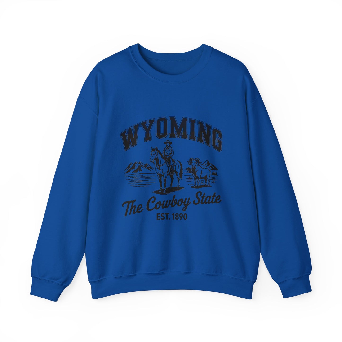 Wyoming Cowboy State Crewneck Sweatshirt, Western Apparel, Cozy Gift, Unisex Sweatshirt, Ideal for Outdoor Adventures