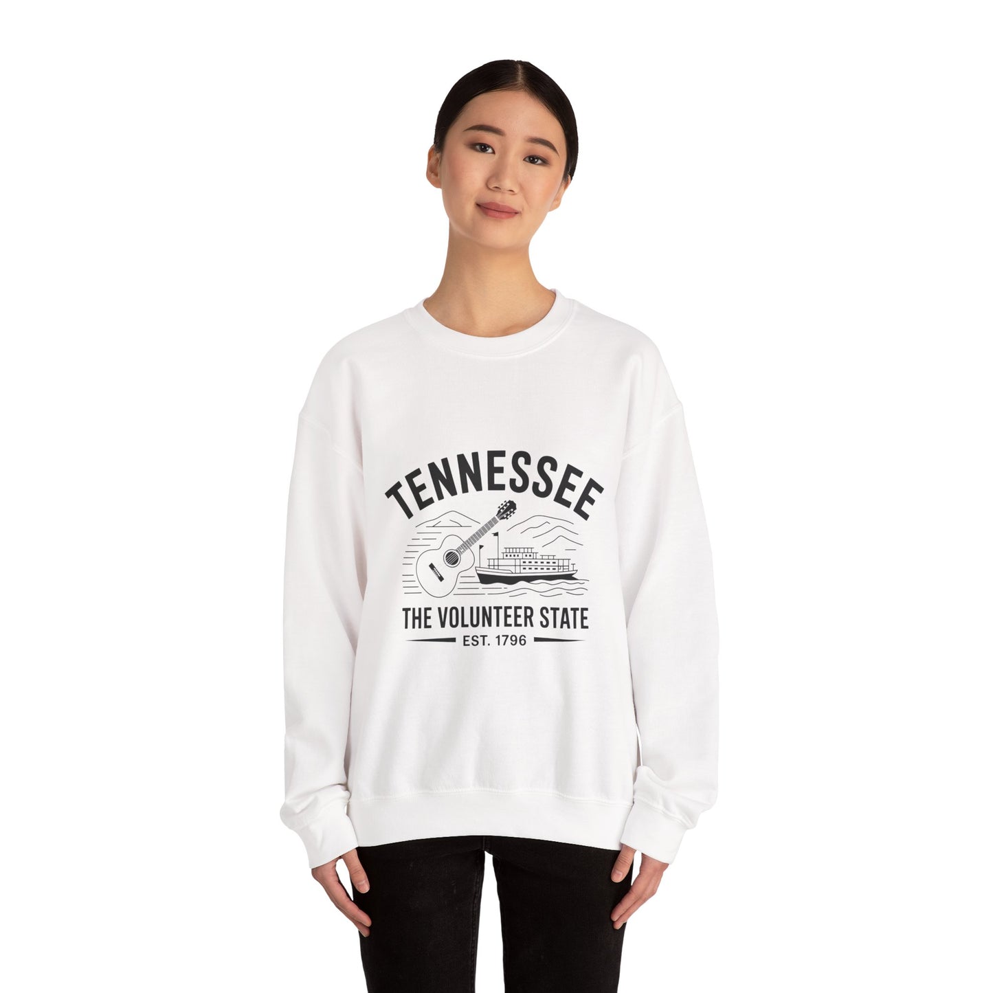 Tennessee Themed Crewneck Sweatshirt, Casual Wear, Music Lover Gift, Southern Pride Fashion, Cozy Unisex Clothing