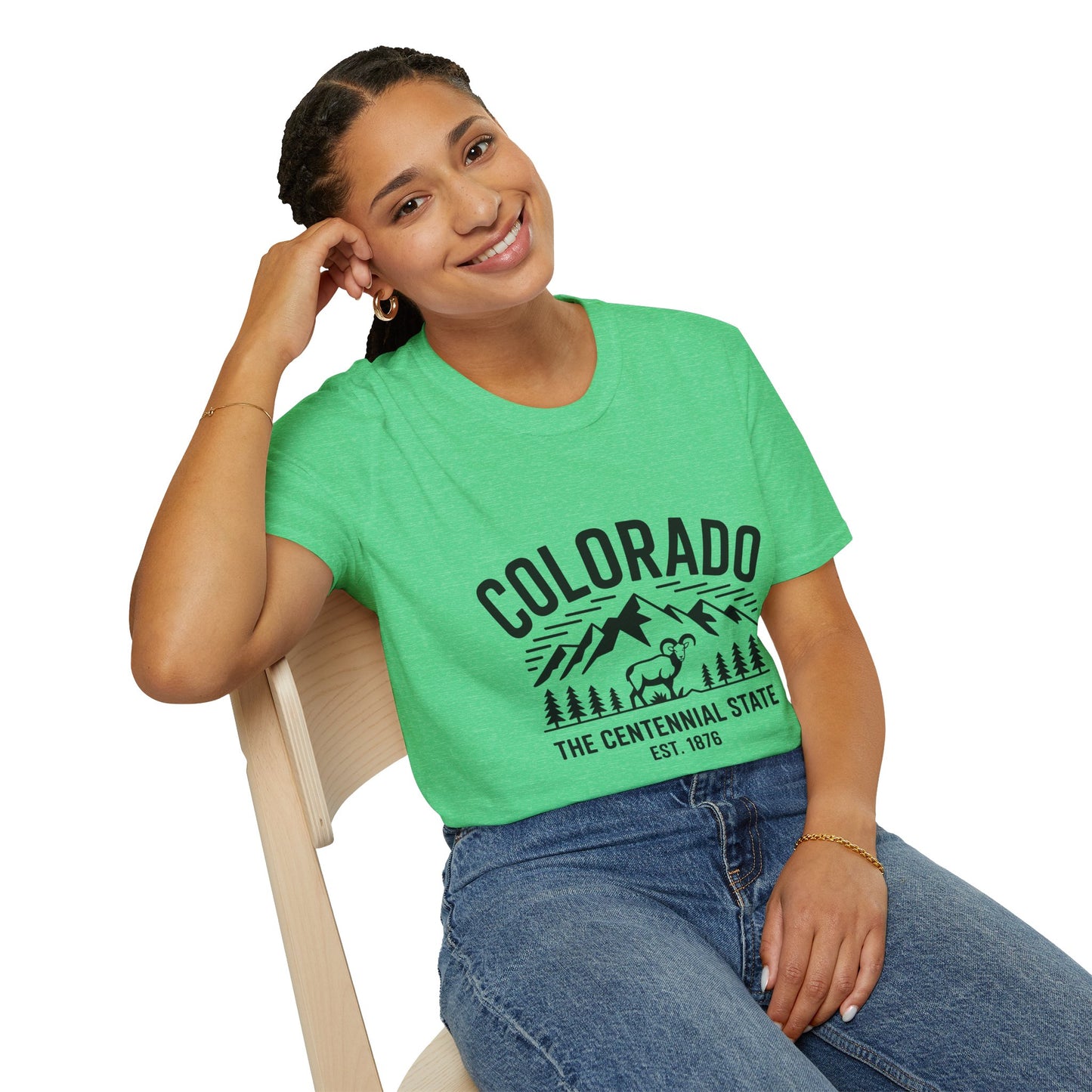 Colorado Adventure Unisex Softstyle T-Shirt, Casual Wear, Travel Tee, Nature Lover Gift, Graphic Tee, Outdoor Apparel