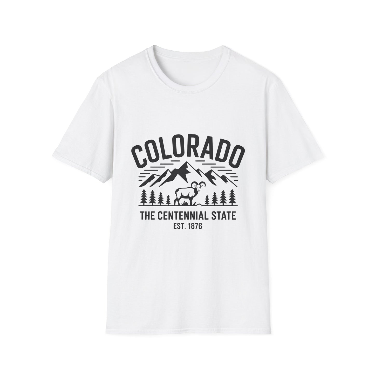 Colorado Adventure Unisex Softstyle T-Shirt, Casual Wear, Travel Tee, Nature Lover Gift, Graphic Tee, Outdoor Apparel