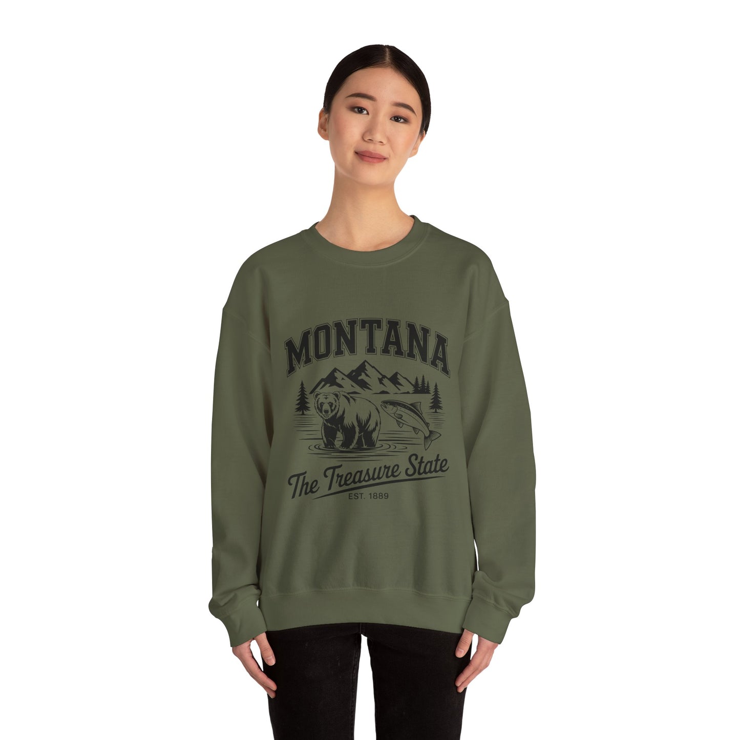 Montana Adventure Crewneck Sweatshirt, Cozy Graphic Sweatshirt, Gift for Nature Lovers, Casual Outfit, Perfect for Fall and Winter