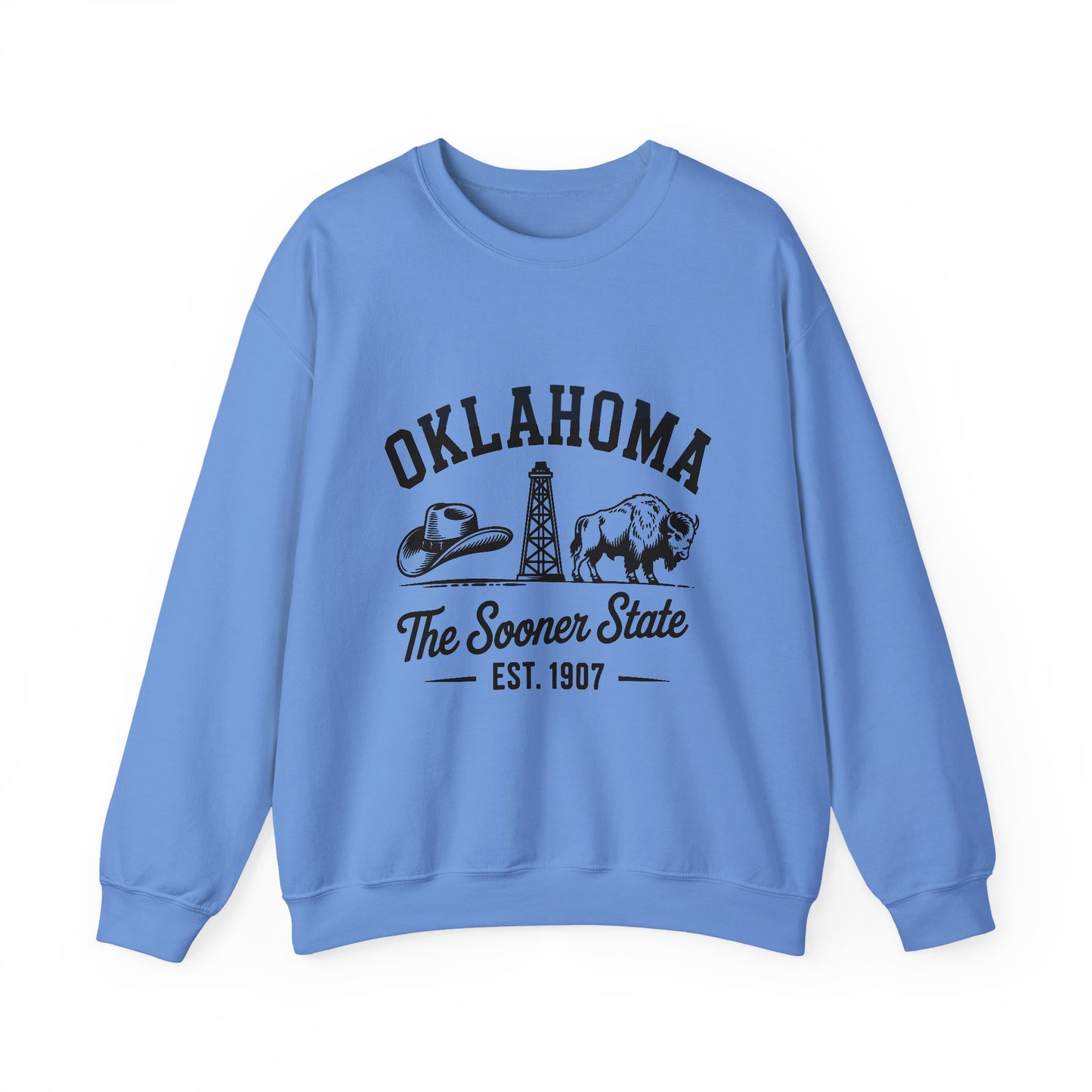 Oklahoma The Sooner State Sweatshirt, Cozy Crewneck for Casual Outfits, College Apparel, Gift for Oklahomans, Perfect for All Seasons