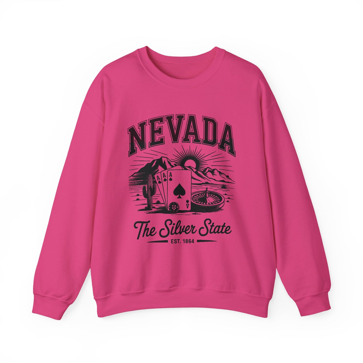 Nevada Graphic Crewneck Sweatshirt, Vintage Style Apparel, Unisex Sweater, Nevada Souvenir, Perfect for Travelers, Gift for Him/Her