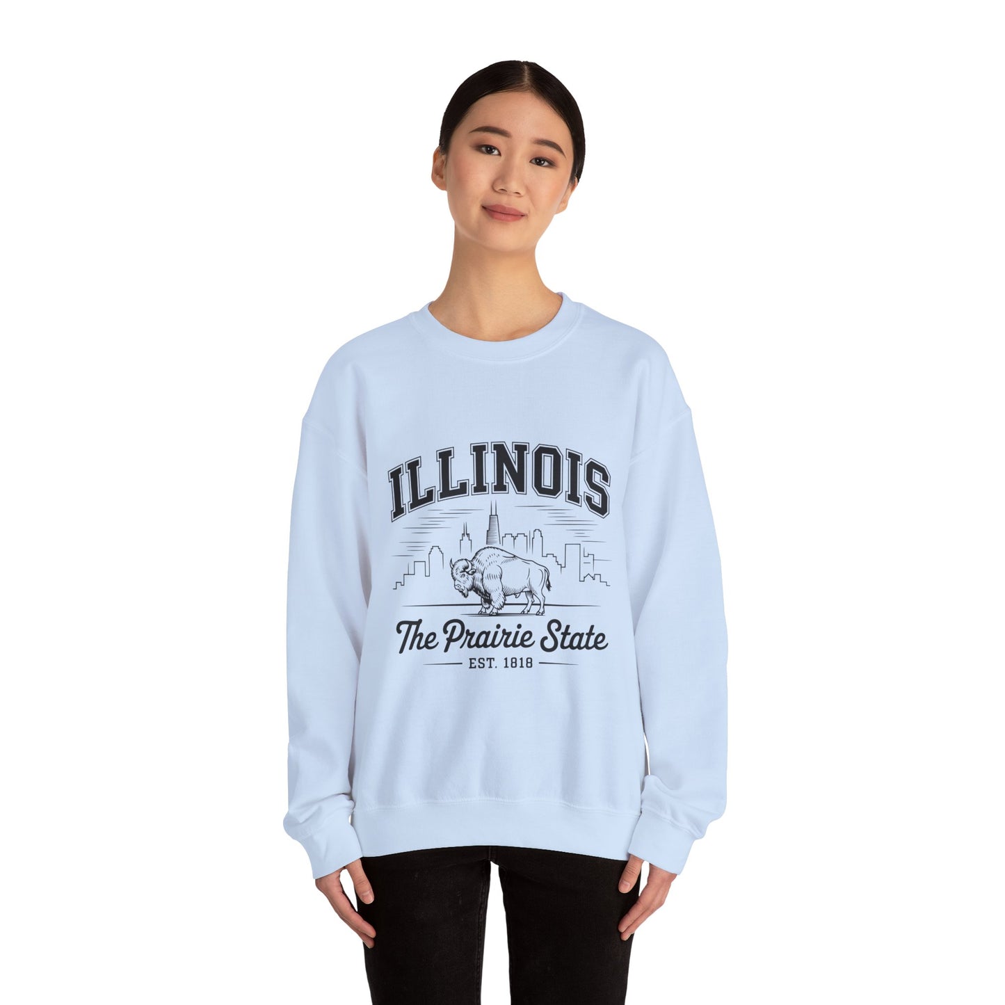 Illinois Crewneck Sweatshirt, Cozy Unisex Apparel, Prairie State Fashion, Gift for Illinois Lovers, Casual Everyday Wear