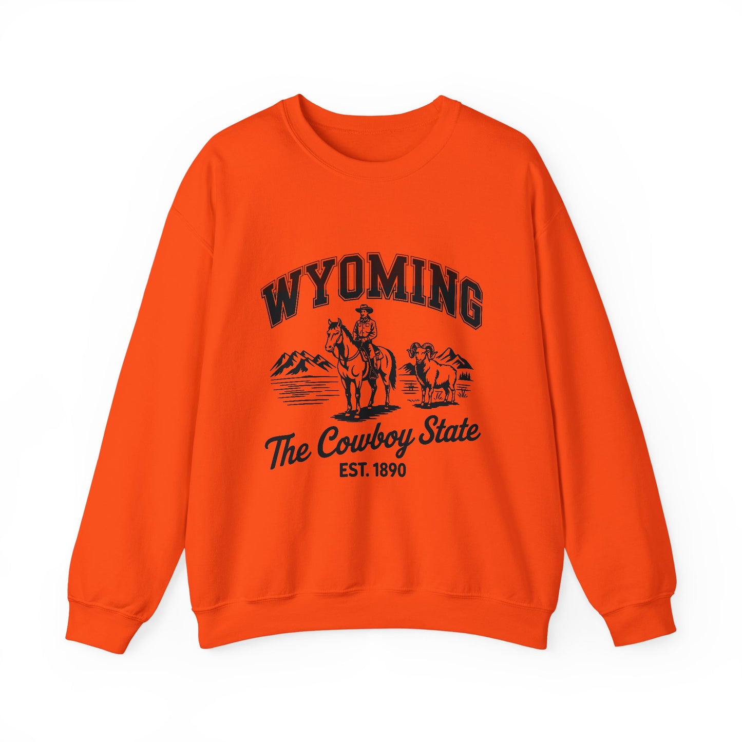 Wyoming Cowboy State Crewneck Sweatshirt, Western Apparel, Cozy Gift, Unisex Sweatshirt, Ideal for Outdoor Adventures