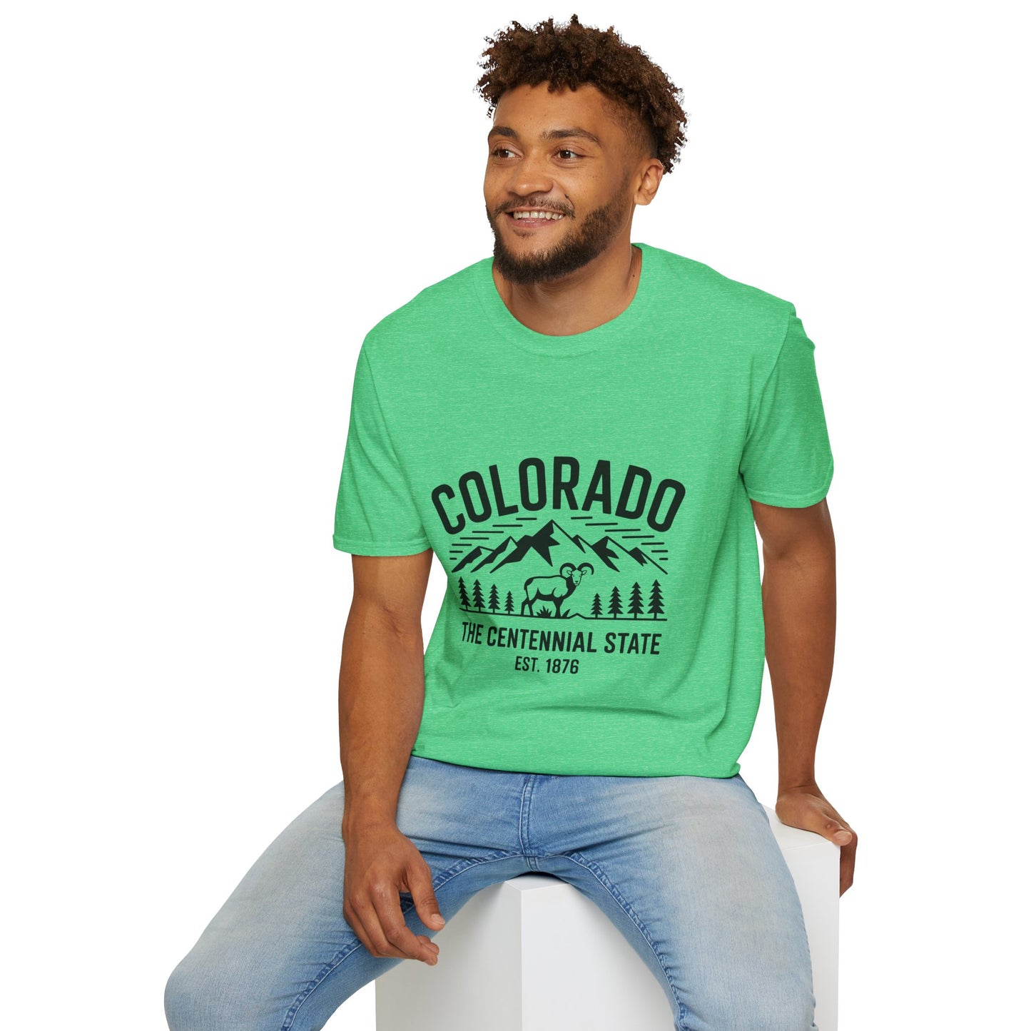 Colorado Adventure Unisex Softstyle T-Shirt, Casual Wear, Travel Tee, Nature Lover Gift, Graphic Tee, Outdoor Apparel