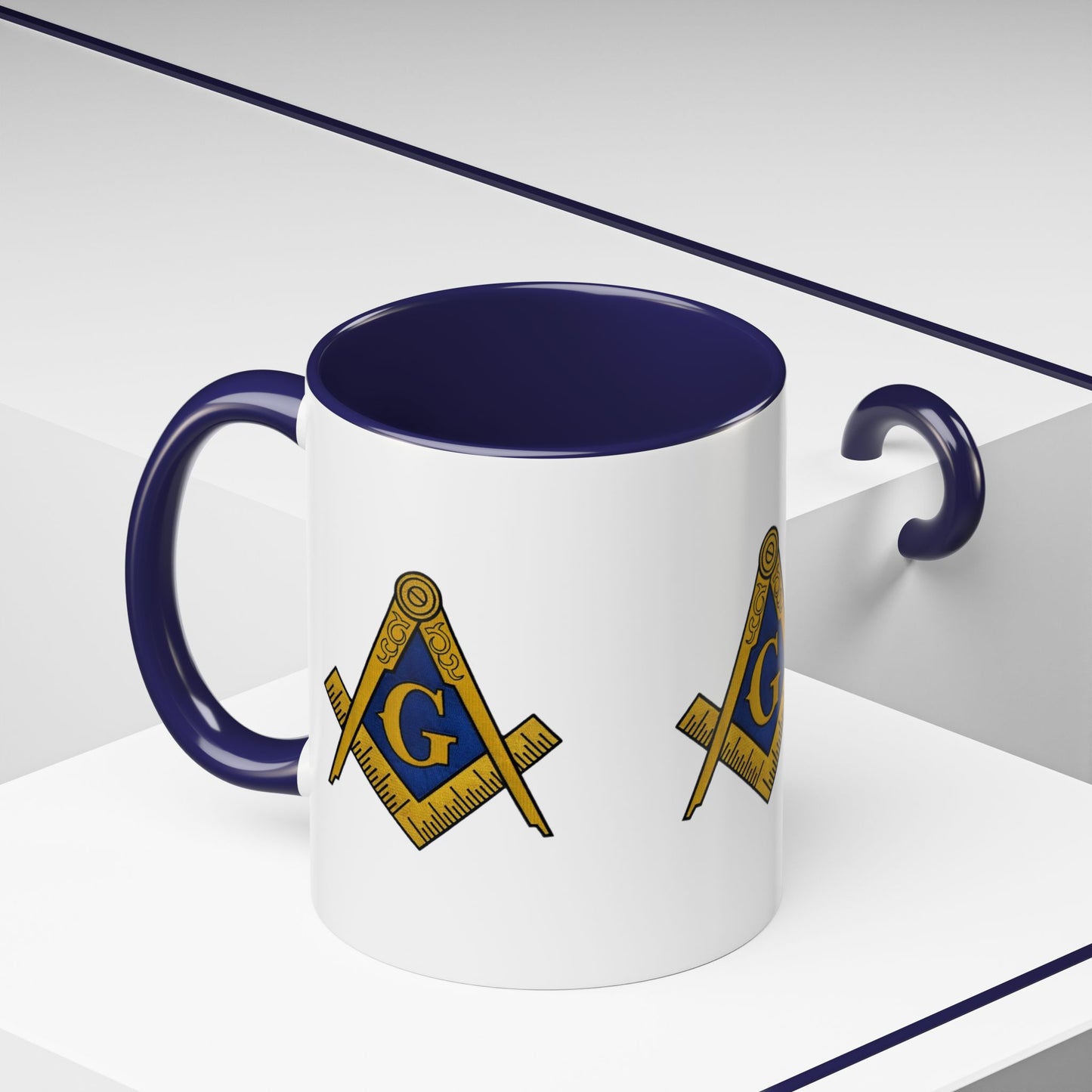 Masonic Accent Coffee Mug, Freemason Gift, Unique Coffee Cup, Fraternal Order Drinkware, Brotherhood Tea Mug