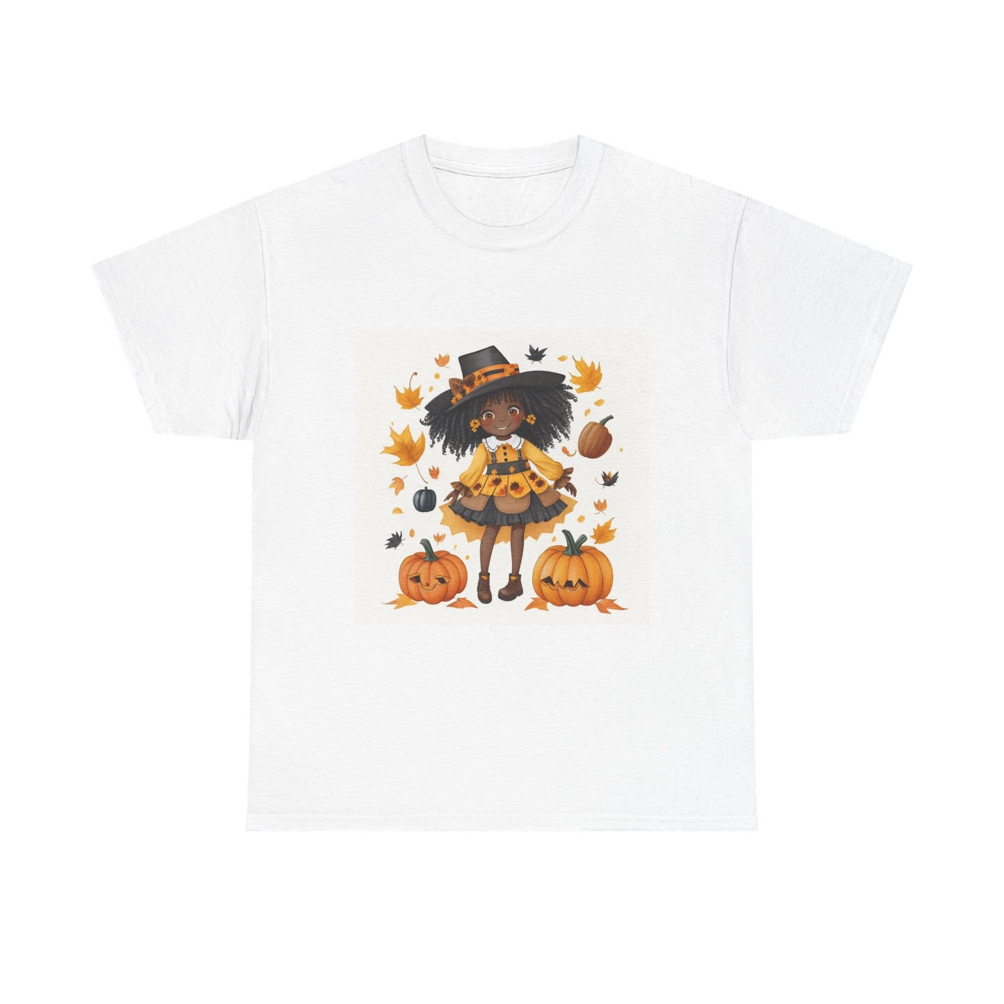 Halloween Witch Graphic Tee, Fall T-Shirt, Unisex Cotton Shirt, Cute Pumpkin Tee, Autumn Apparel, Spooky Season Top