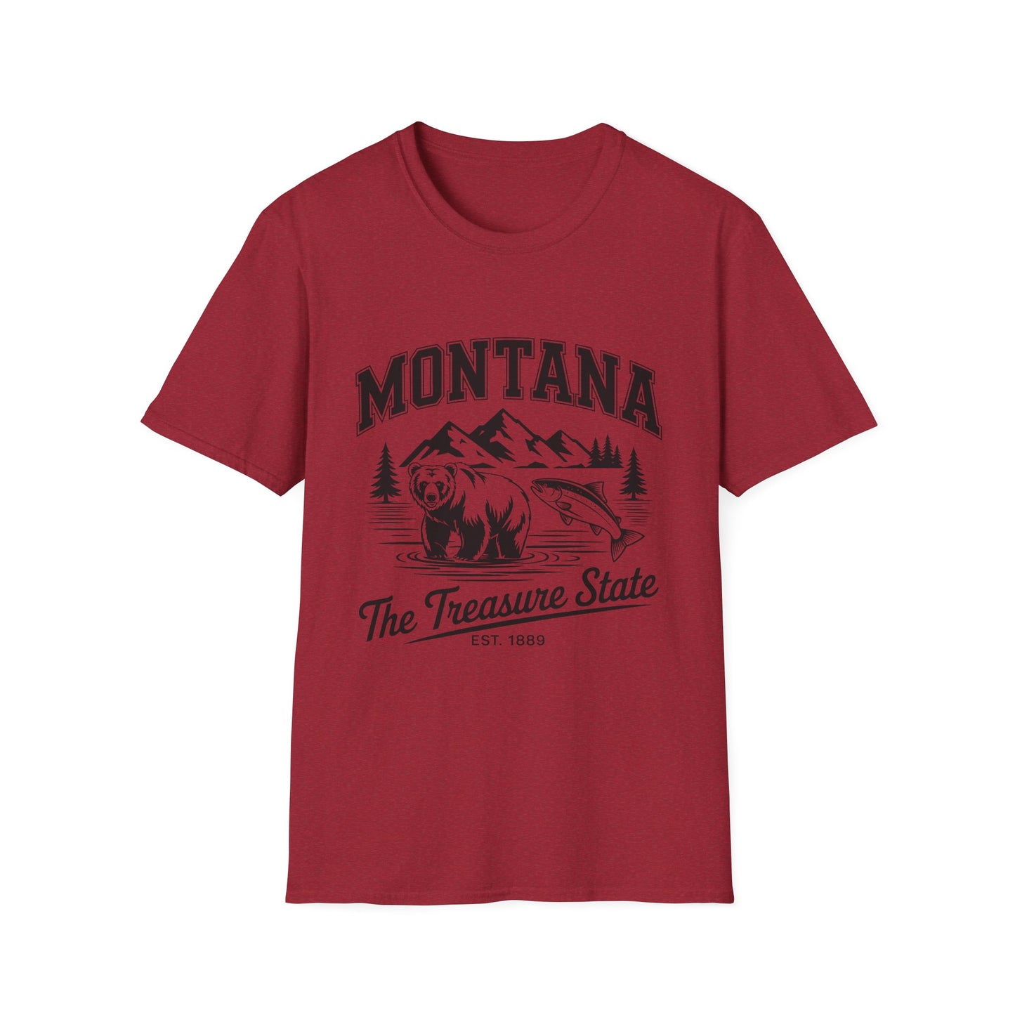 Montana Bear Graphic T-Shirt | Unisex Souvenir Tee for Nature Lovers | Perfect for Travel, Birthdays, Holidays, Outdoor Adventures