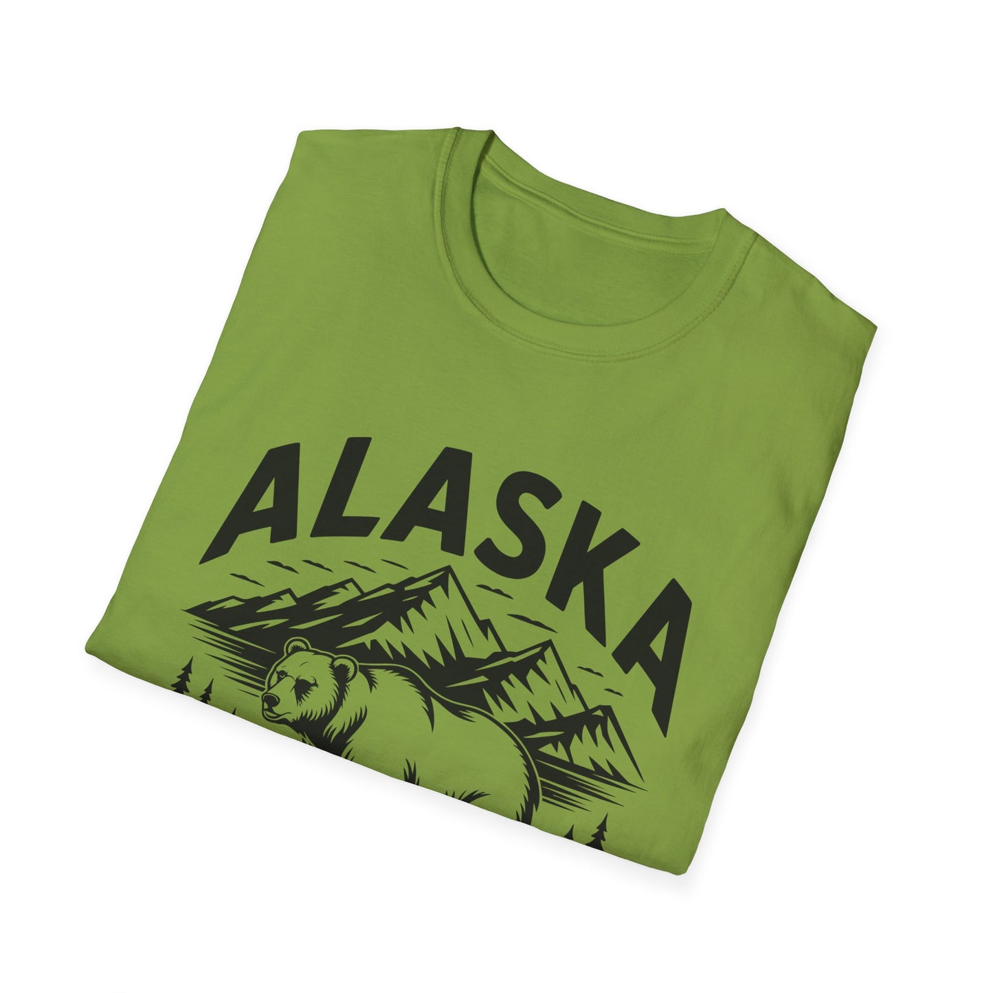 Alaska Adventure Unisex Softstyle T-Shirt, Casual Wear, Travel Shirt, Gift for Nature Lovers, Outdoor Apparel, Wildlife Enthusiast Tee