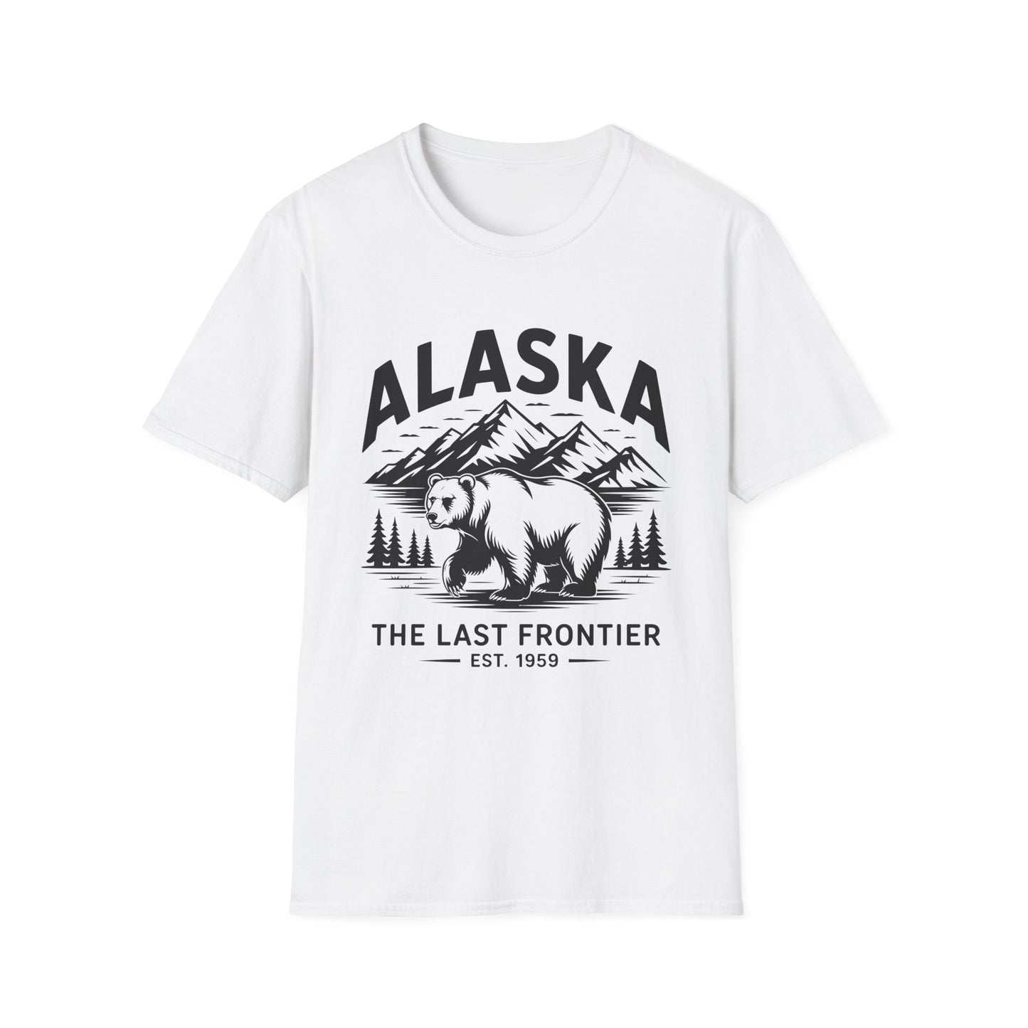 Alaska Adventure Unisex Softstyle T-Shirt, Casual Wear, Travel Shirt, Gift for Nature Lovers, Outdoor Apparel, Wildlife Enthusiast Tee