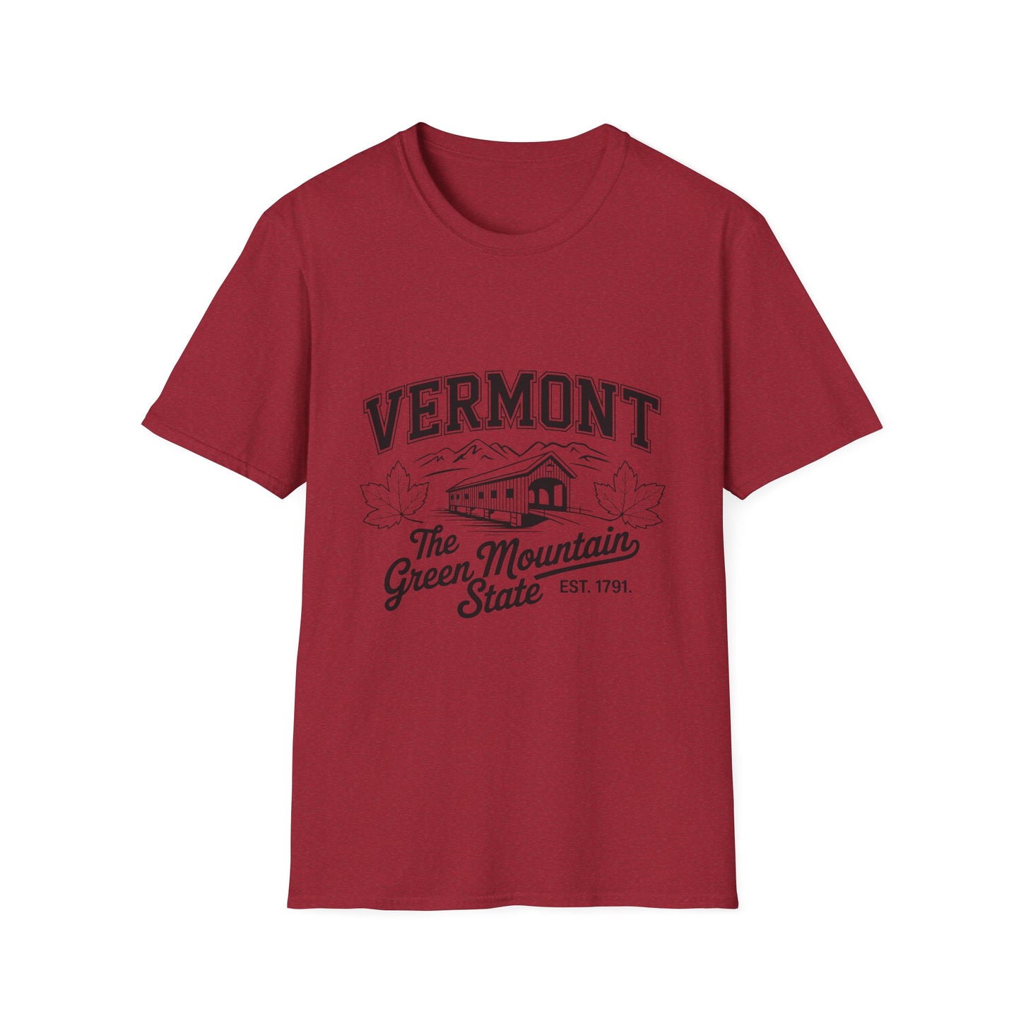 Vermont Vintage Graphic Tee, Softstyle Unisex Shirt, Nature Lover Gift, Travel Souvenir Tee, Casual Homewear, Outdoor Adventure Apparel