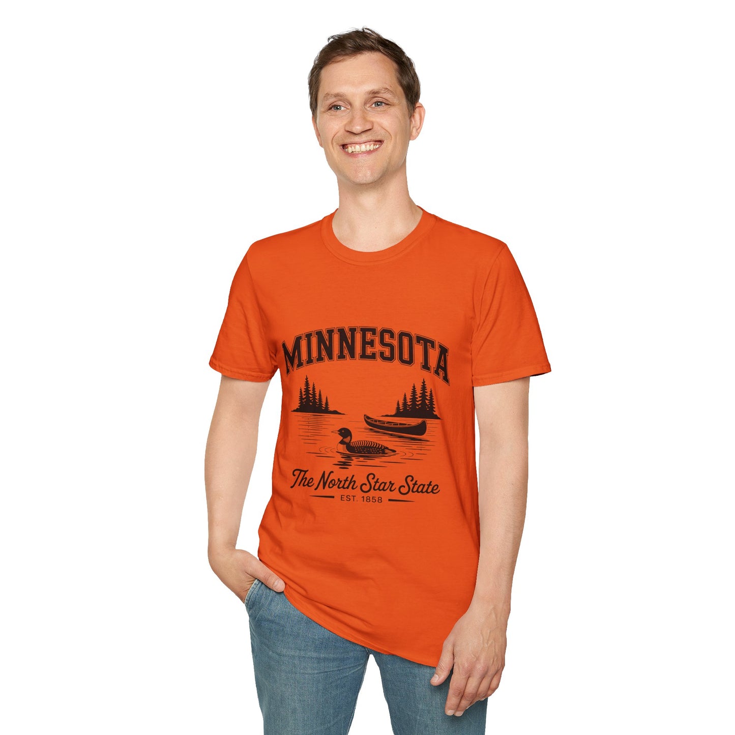 Minnesota Vintage Lake T-Shirt, Softstyle Tee, Cool Gift for Outdoor Lovers, Summer Apparel, Nature Enthusiast Wear