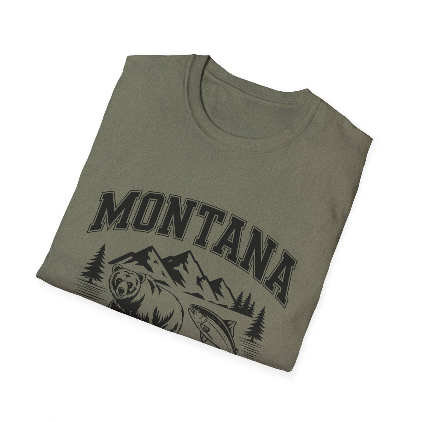Montana Bear Graphic T-Shirt | Unisex Souvenir Tee for Nature Lovers | Perfect for Travel, Birthdays, Holidays, Outdoor Adventures