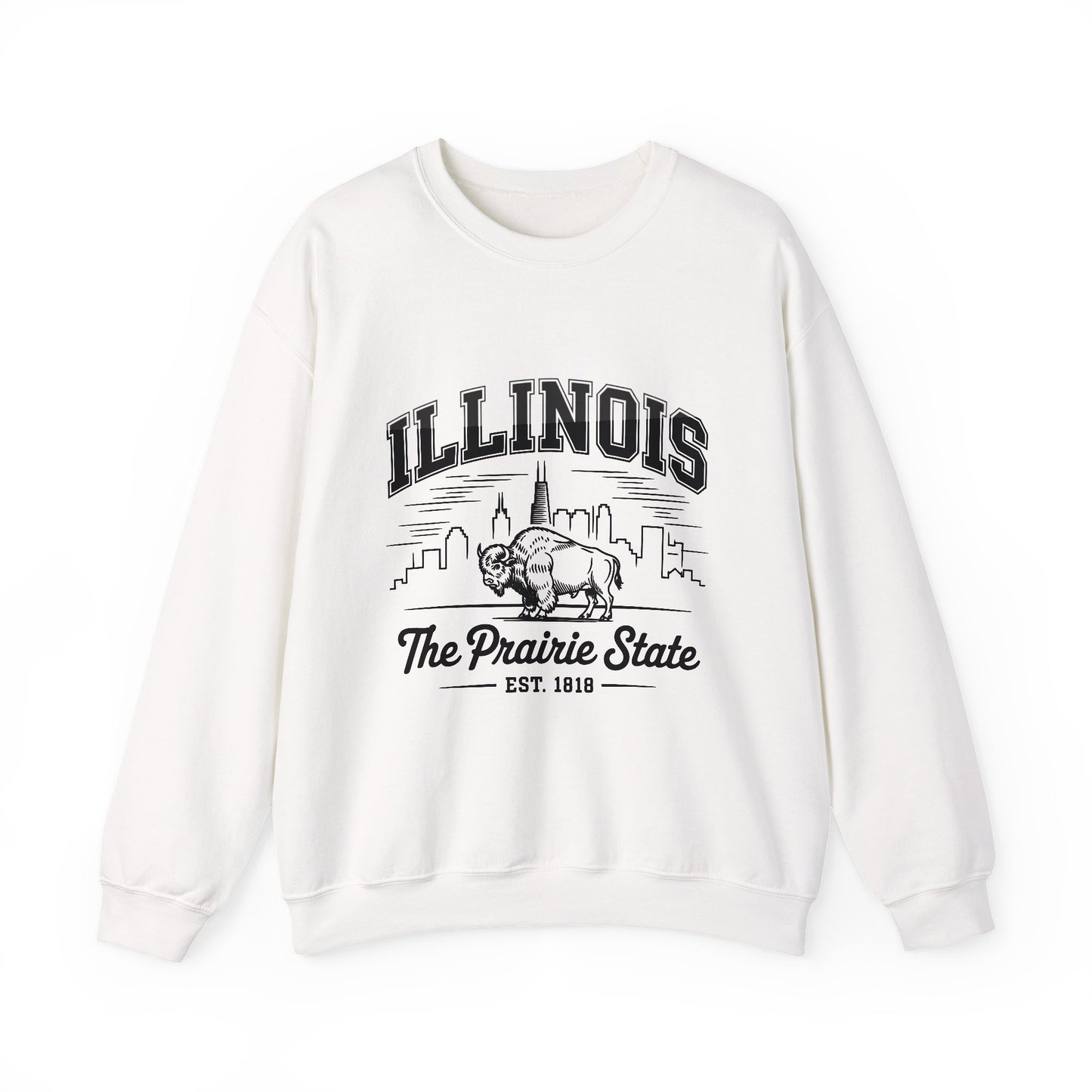 Illinois Crewneck Sweatshirt, Cozy Unisex Apparel, Prairie State Fashion, Gift for Illinois Lovers, Casual Everyday Wear