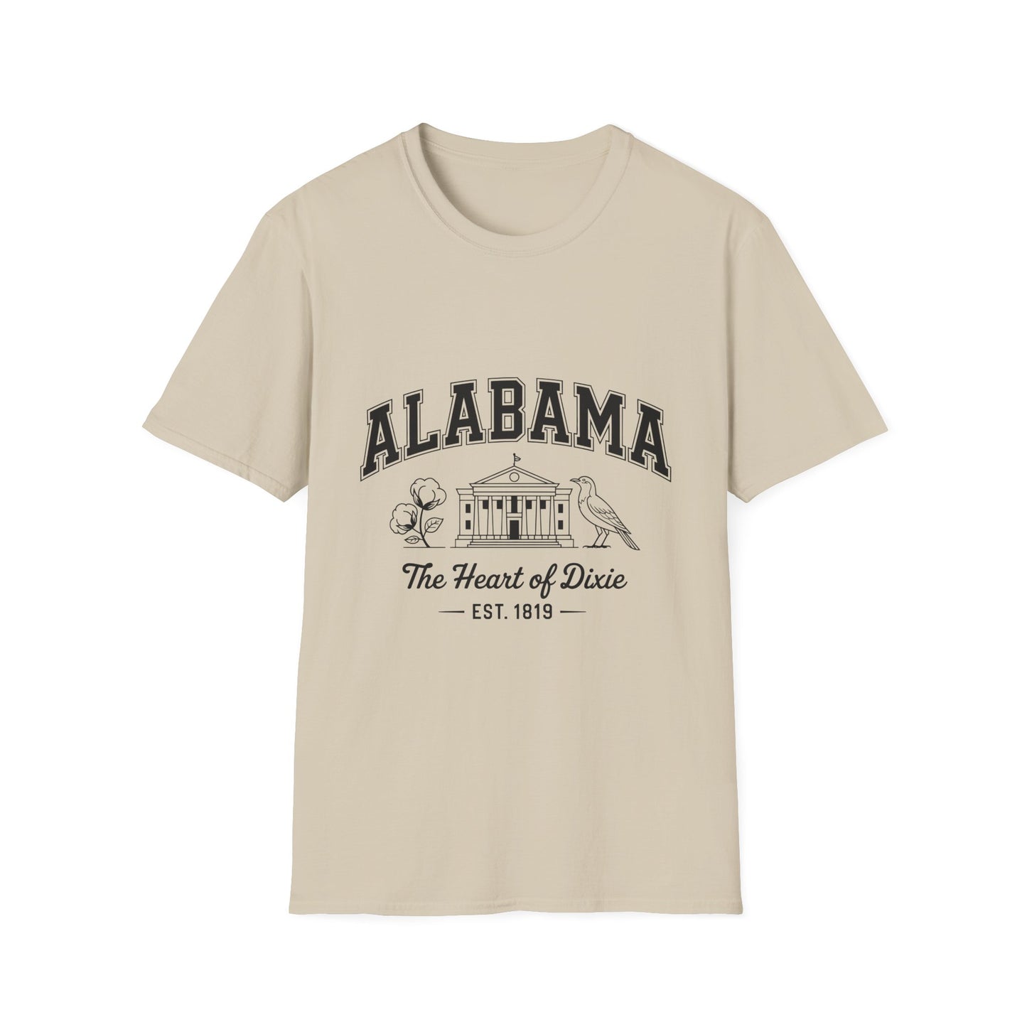 Alabama Heart of Dixie T-Shirt, Vintage Graphic Tee, Southern Pride Apparel, Casual Summer Wear, Gift Idea for Fans, State Pride Top