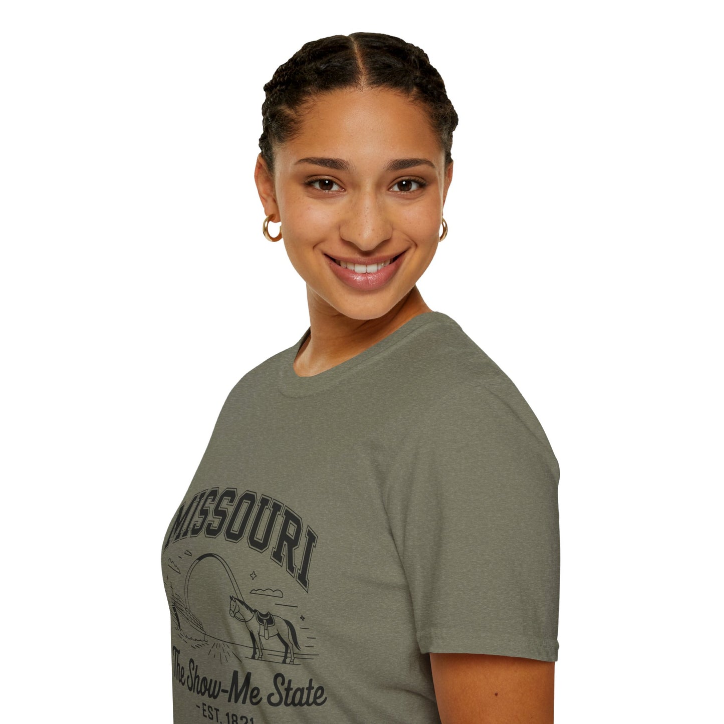 Missouri The Show-Me State T-Shirt, Unisex Softstyle Tee, Missouri Pride Shirt, Gift for Locals, Casual Wear, Travel Souvenir