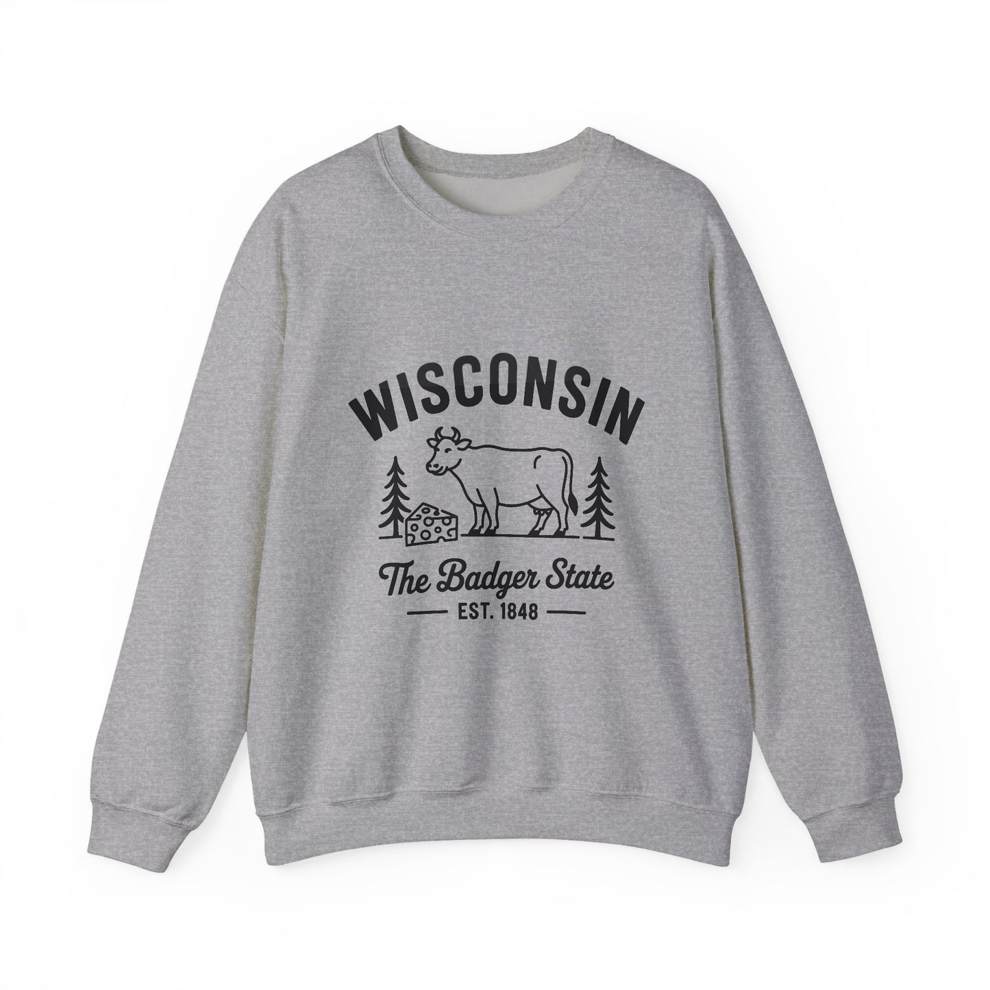 Wisconsin Badger State Sweatshirt, Unisex Crewneck, Cozy Gift for State Pride, Travel Souvenir, Homewear