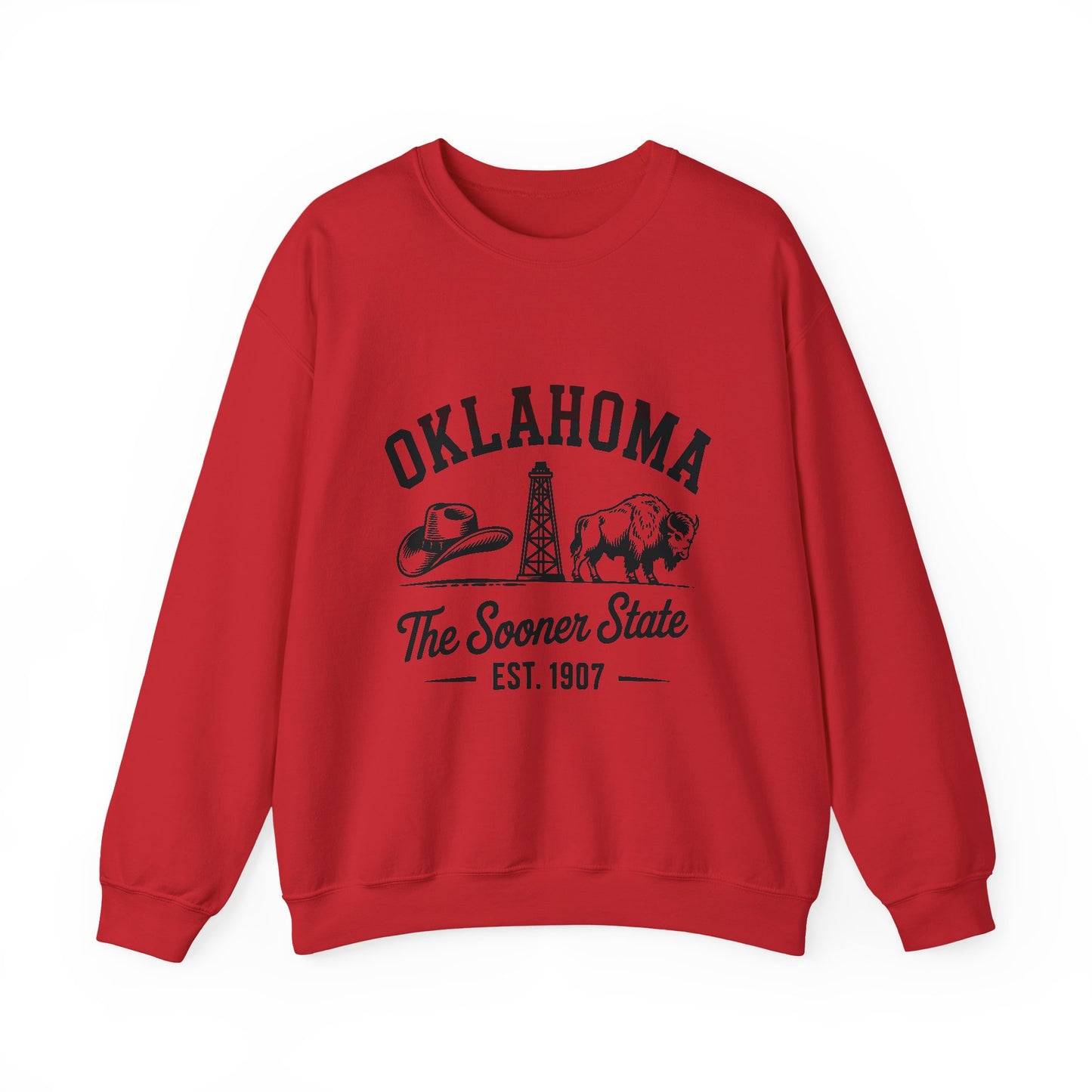 Oklahoma The Sooner State Sweatshirt, Cozy Crewneck for Casual Outfits, College Apparel, Gift for Oklahomans, Perfect for All Seasons