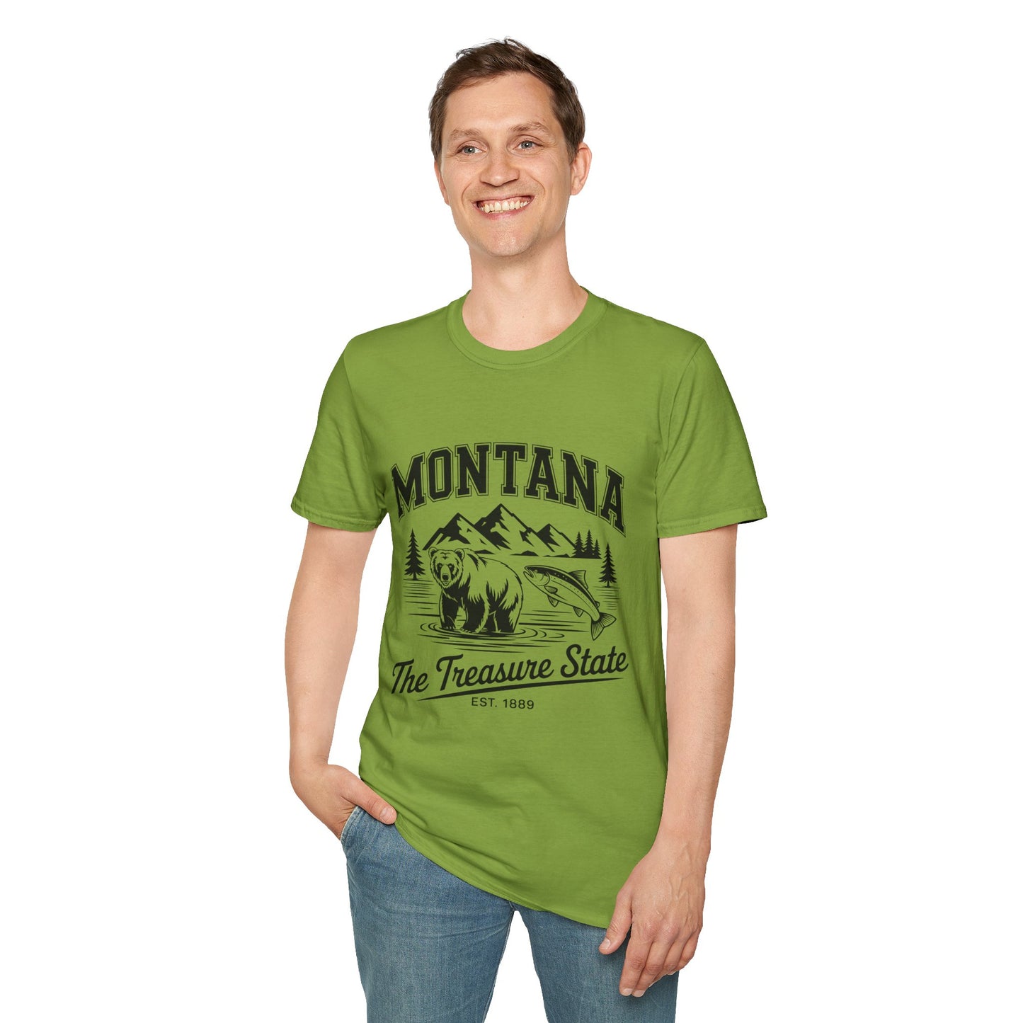 Montana Bear Graphic T-Shirt | Unisex Souvenir Tee for Nature Lovers | Perfect for Travel, Birthdays, Holidays, Outdoor Adventures