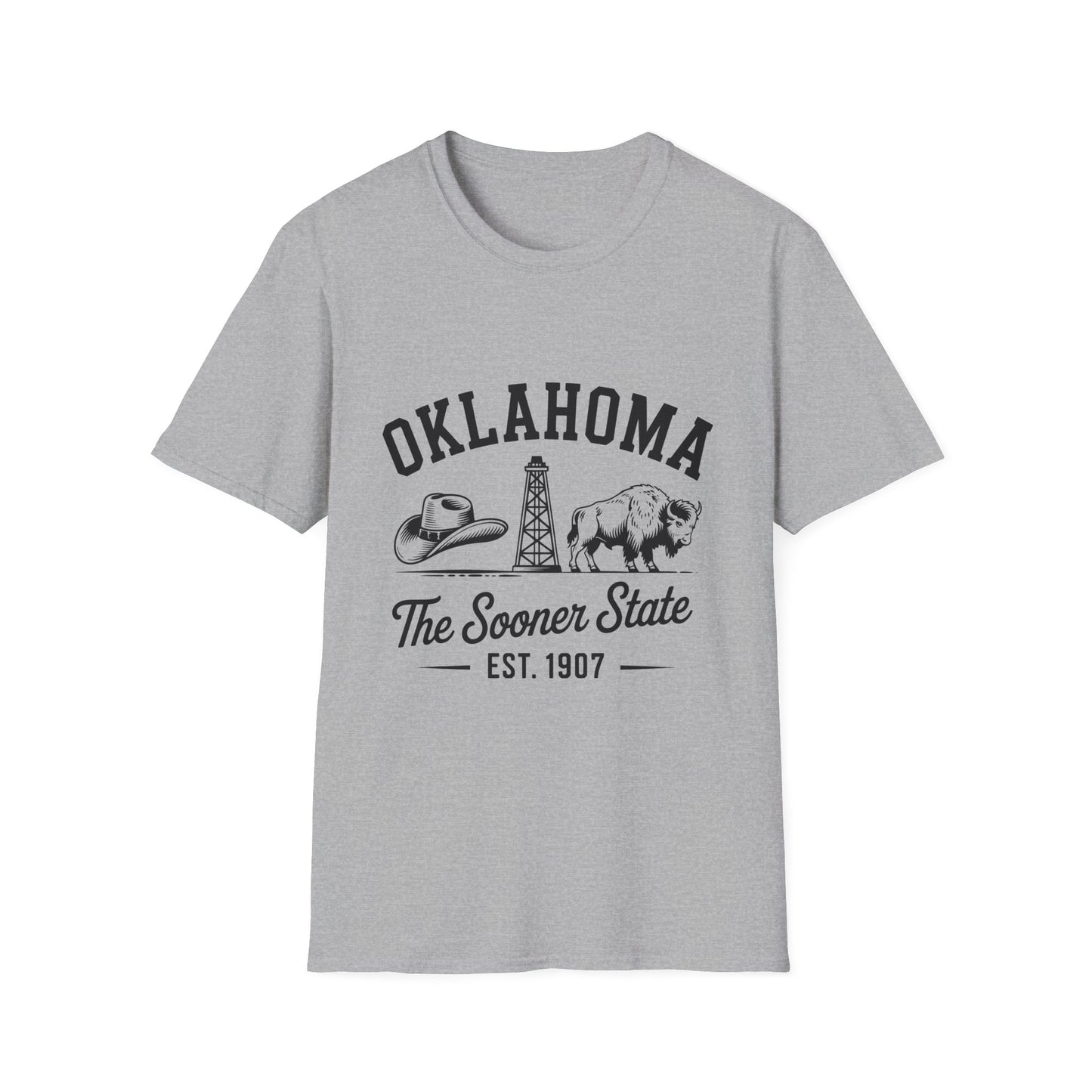 Oklahoma Vintage Softstyle T-Shirt, Unisex Apparel, State Pride Tee, Casual Wear, Gift for Travelers, Souvenir Shirt, Comfortable Fashion