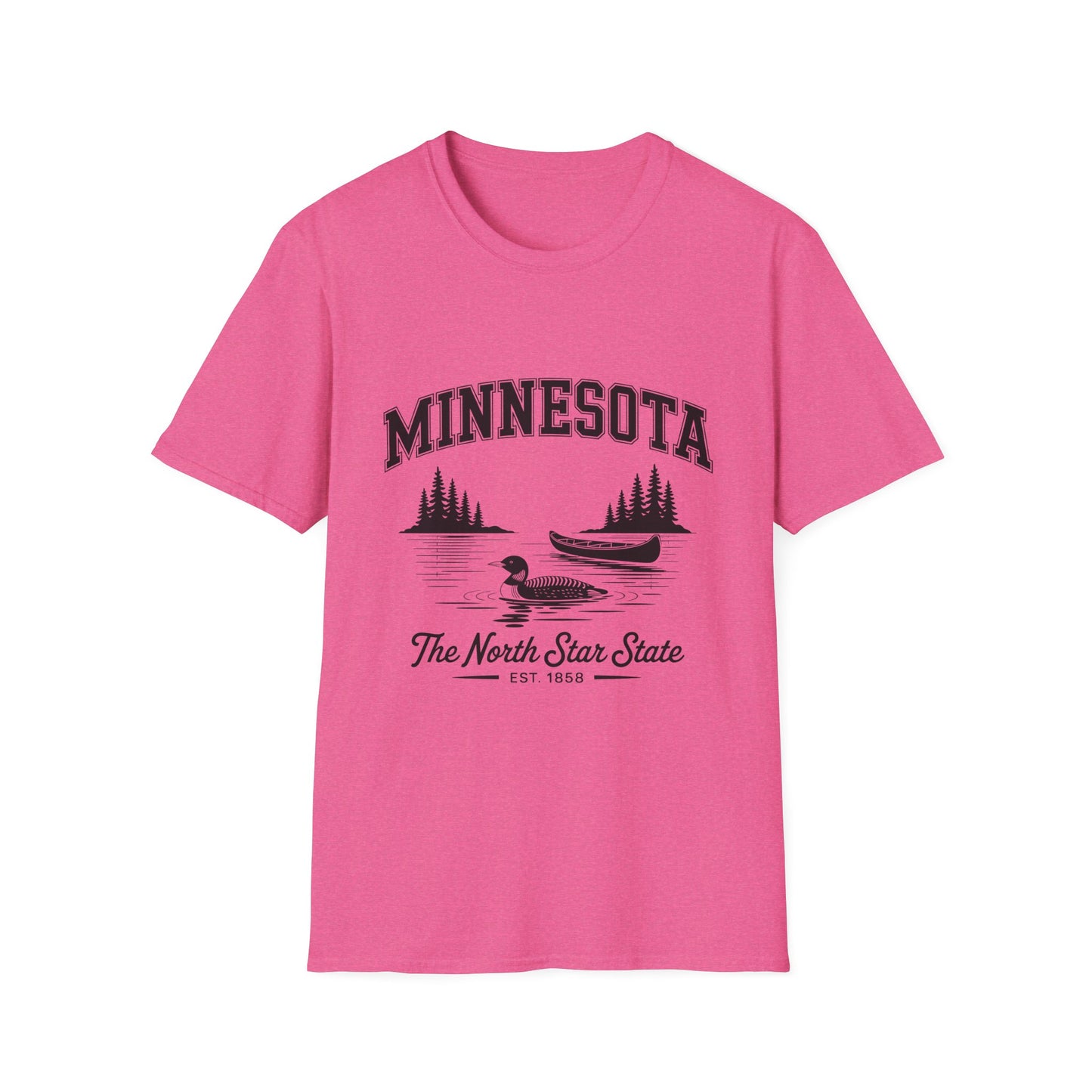 Minnesota Vintage Lake T-Shirt, Softstyle Tee, Cool Gift for Outdoor Lovers, Summer Apparel, Nature Enthusiast Wear