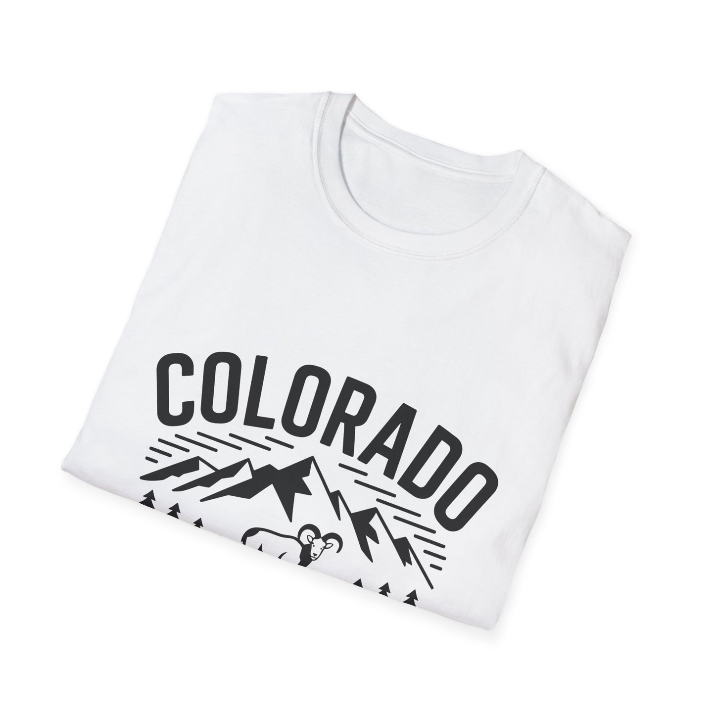 Colorado Adventure Unisex Softstyle T-Shirt, Casual Wear, Travel Tee, Nature Lover Gift, Graphic Tee, Outdoor Apparel