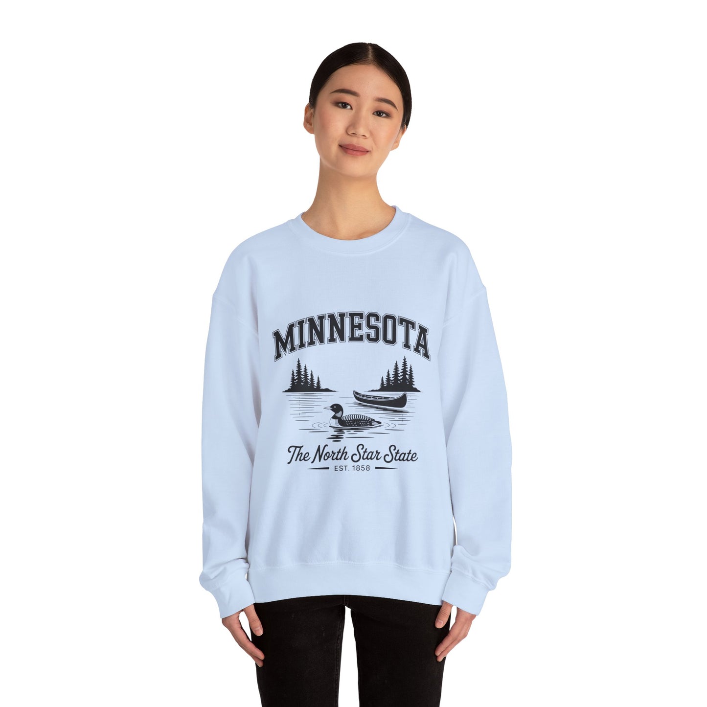 Minnesota Vintage Crewneck Sweatshirt, Cozy Sweatshirt, Gift for Travelers, Lake Life Apparel, Unisex Pullover